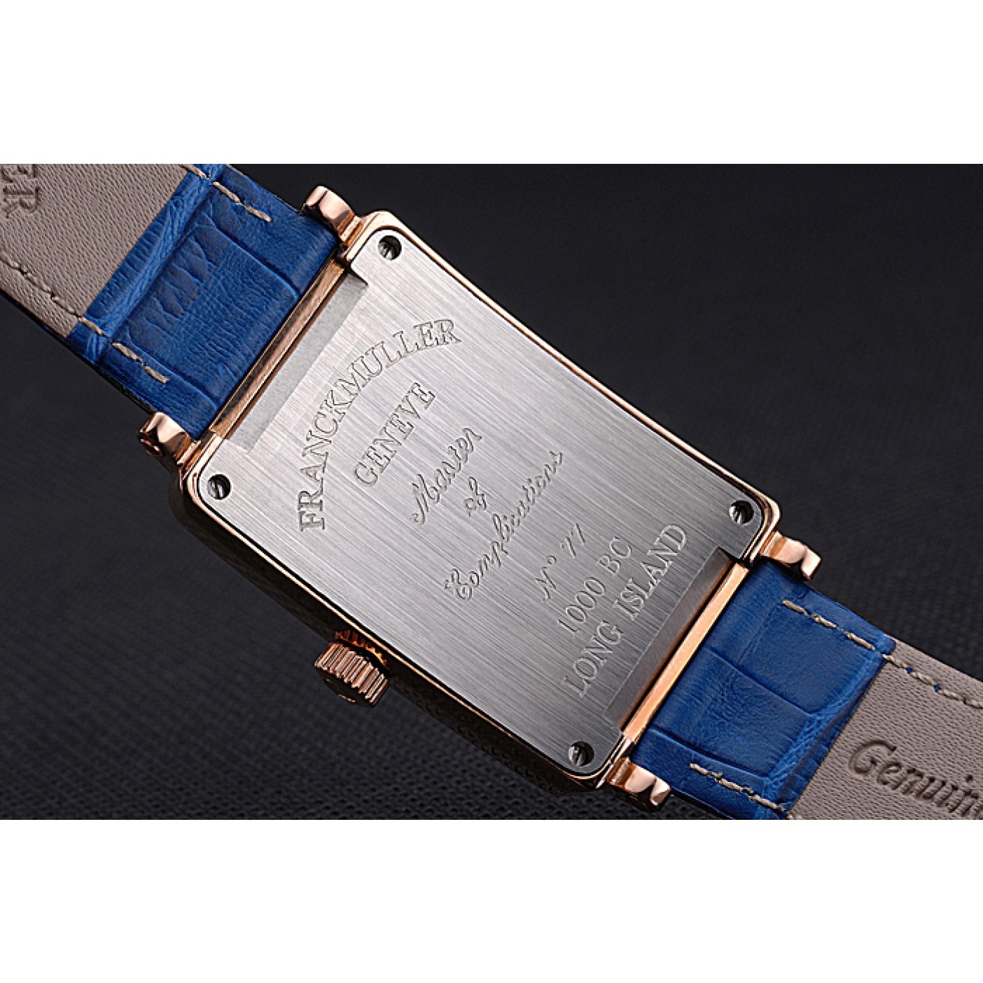 MiroTime Franck Muller Long Island Classic White Dial Diamonds Case Blue Leather Band 622376