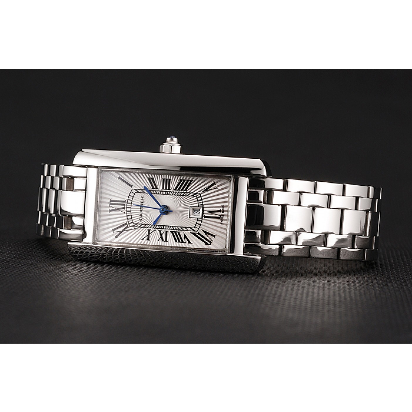 MiroTime Cartier Tank Americaine 21mm White Dial Stainless Steel Case And Bracelet