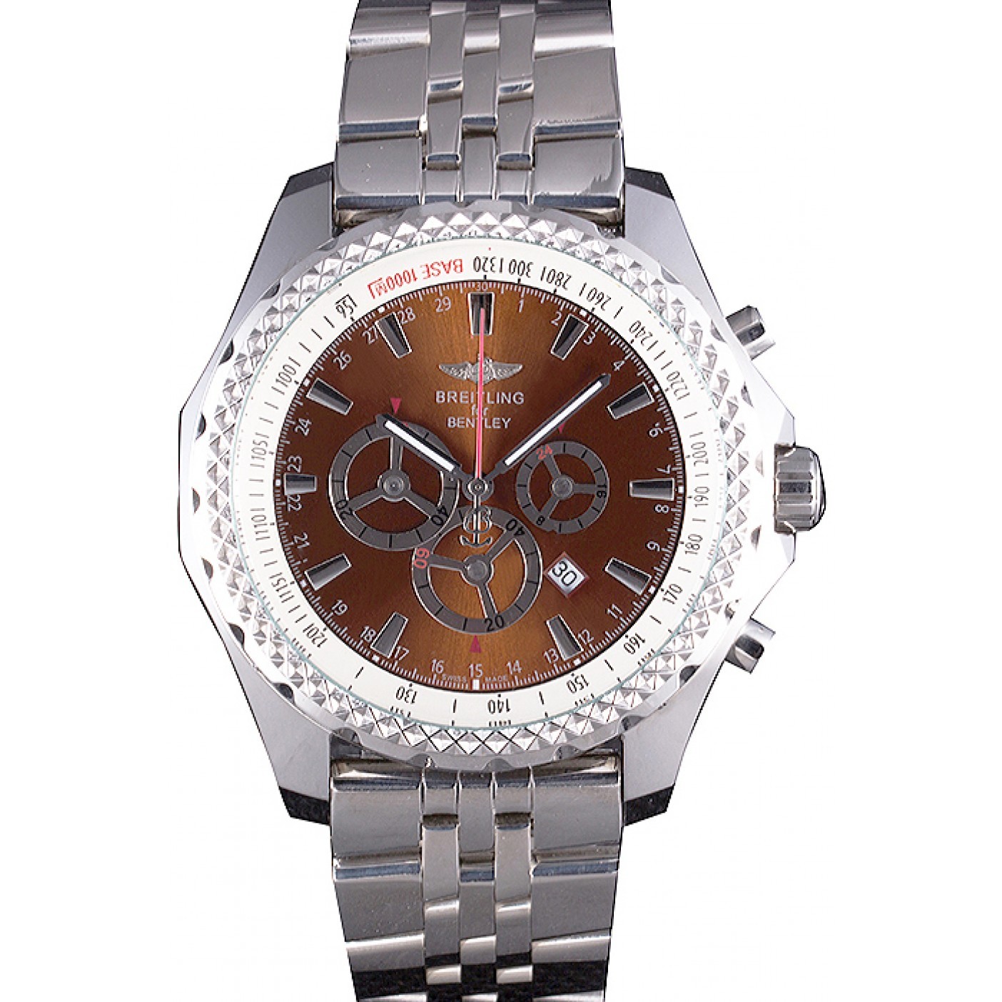 MiroTime Breitling for Bentley Stainless Steel Strap Brown Dial