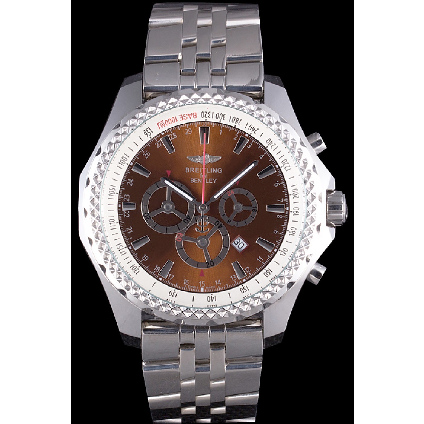 MiroTime Breitling for Bentley Stainless Steel Strap Brown Dial