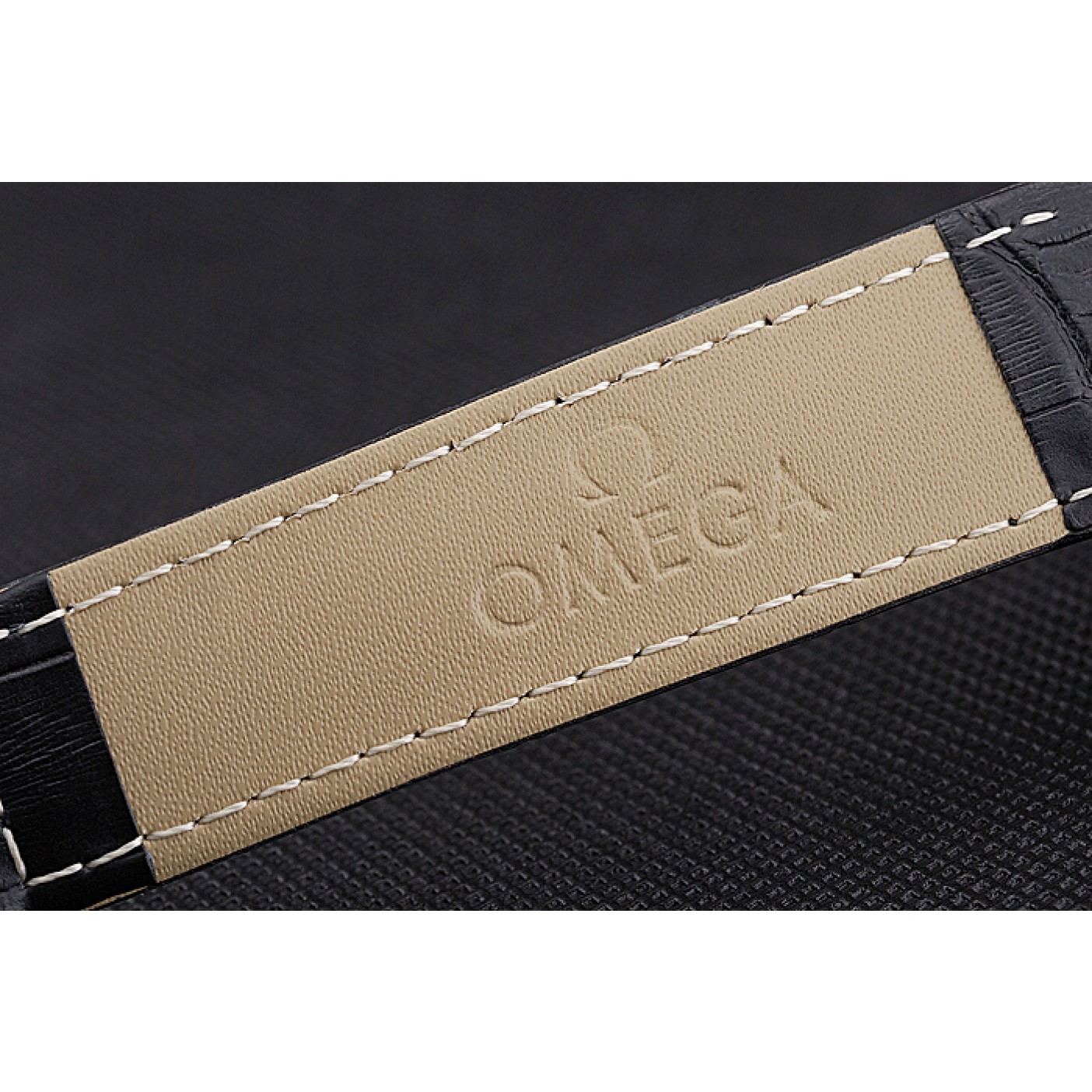 MiroTime Omega Speedmaster Mark II Black And Red Dial Black Case Black Leather Strap 622814
