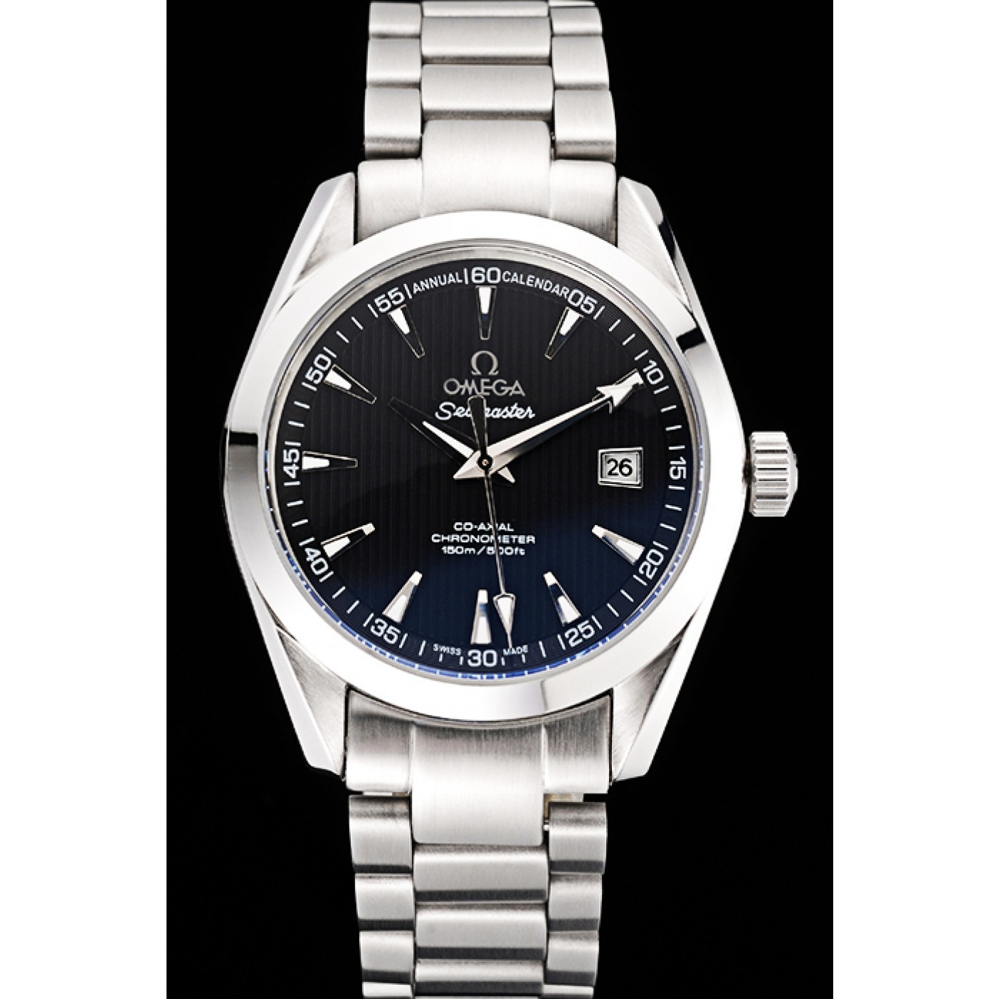 MiroTime Omega Seamaster Black Dial Stainless Steel Band 622165