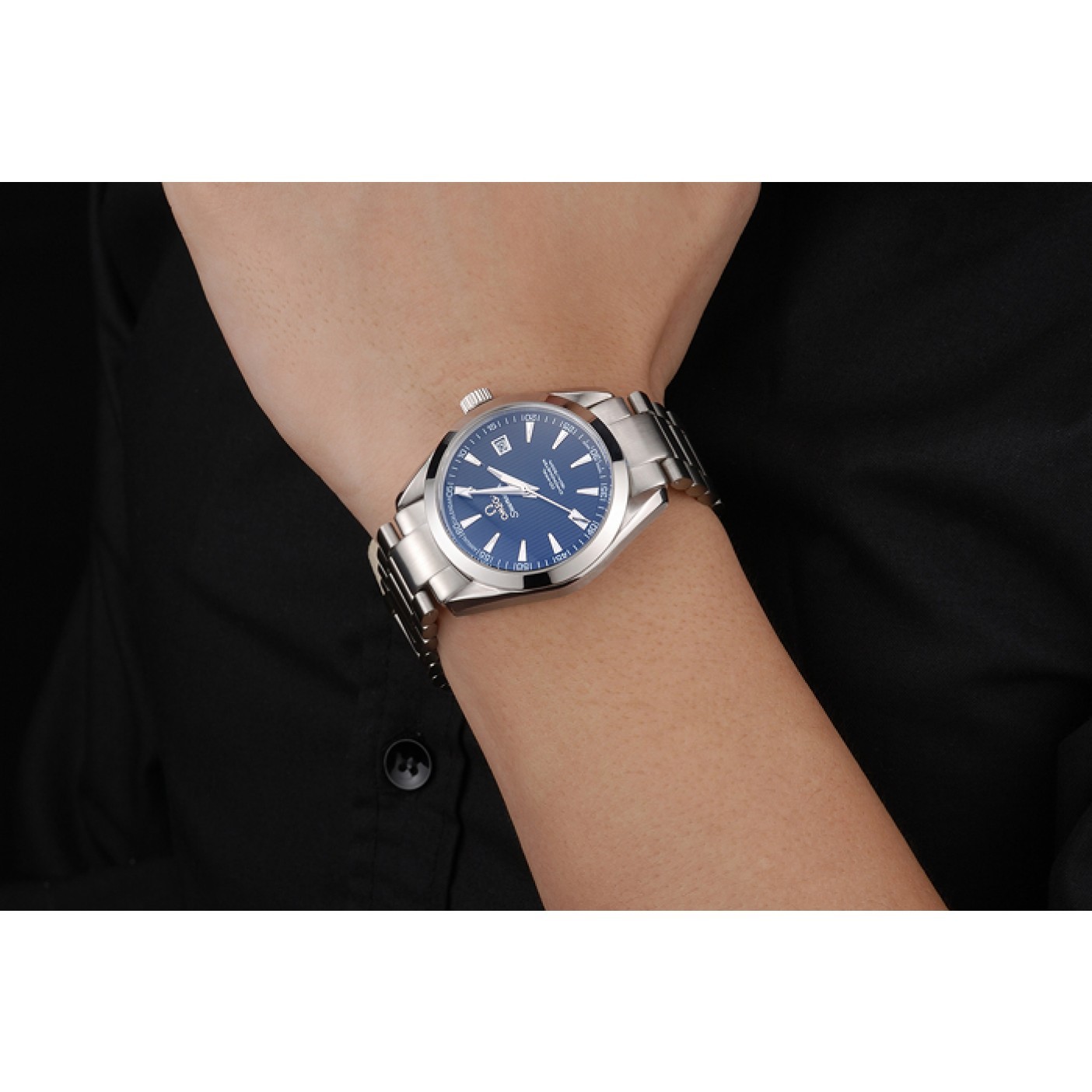 MiroTime Omega Seamaster Black Dial Stainless Steel Band 622165