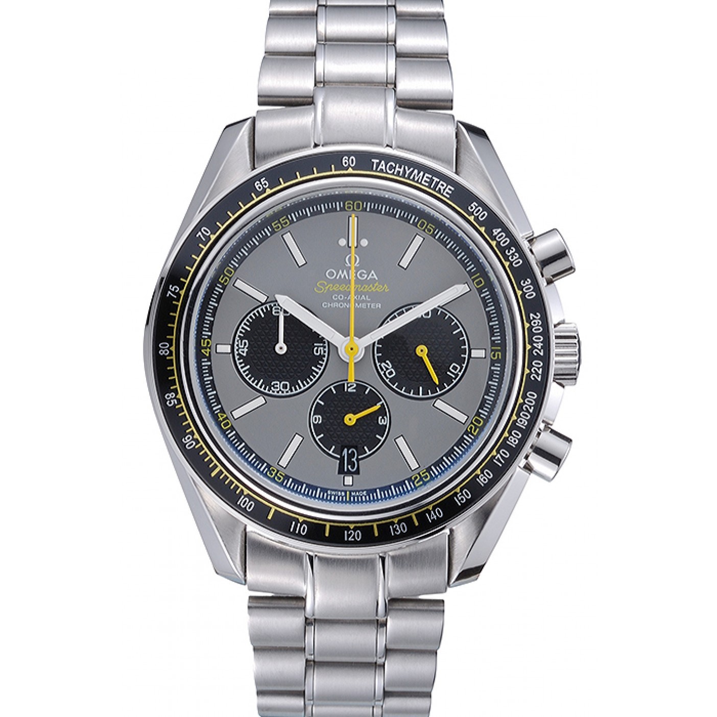 MiroTime Omega Speedmaster White Grey Stainless Steel Strap 622051