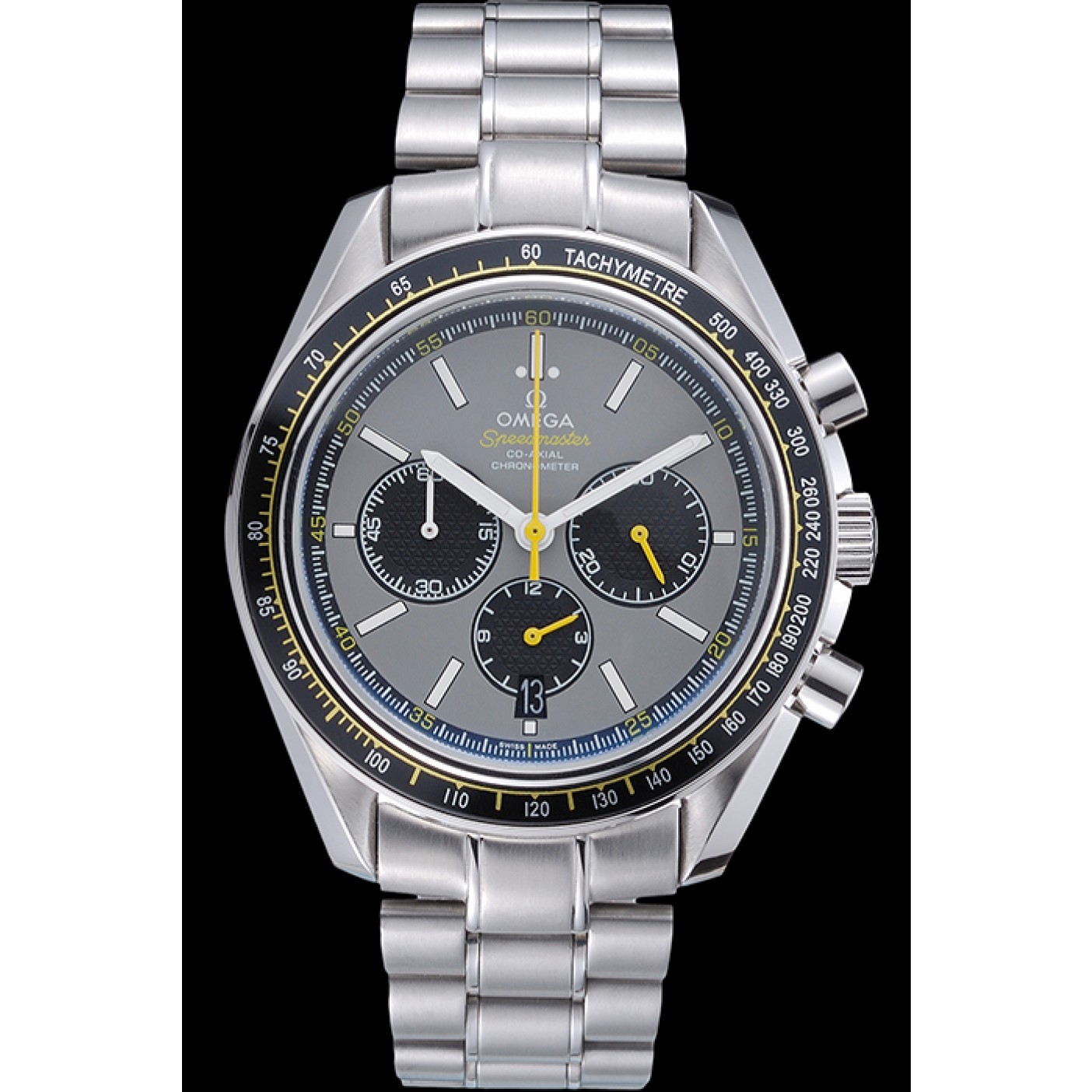 MiroTime Omega Speedmaster White Grey Stainless Steel Strap 622051