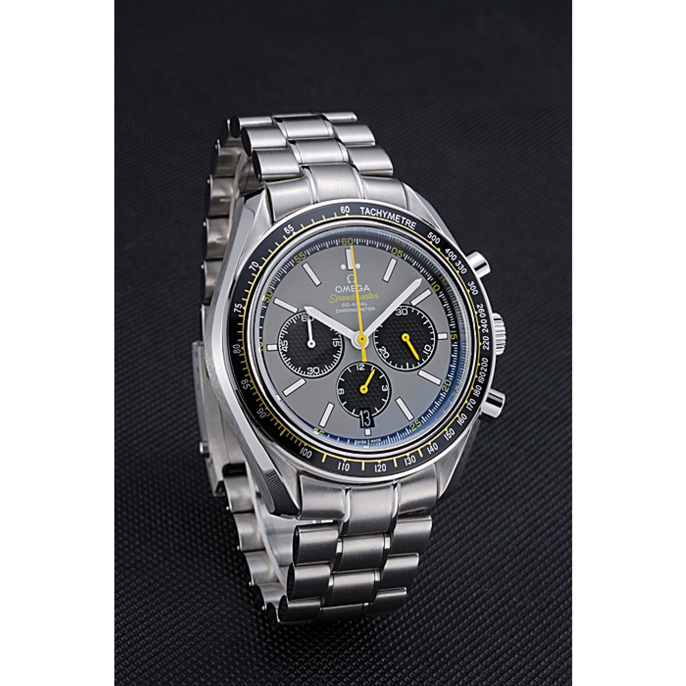 MiroTime Omega Speedmaster White Grey Stainless Steel Strap 622051