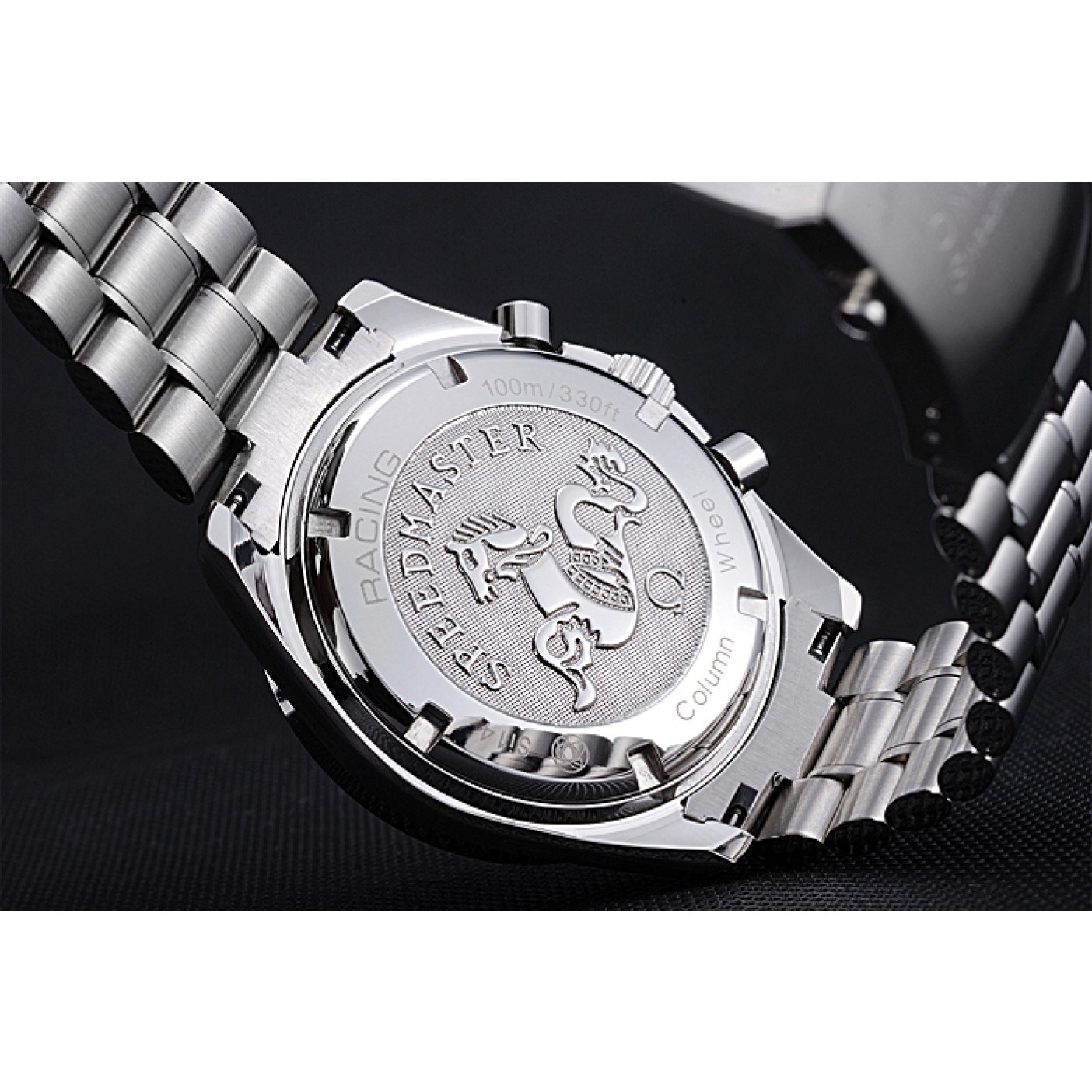 MiroTime Omega Speedmaster White Grey Stainless Steel Strap 622051