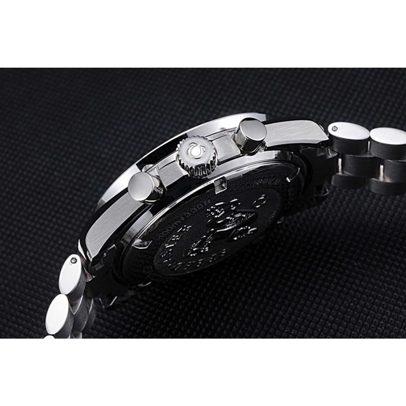 MiroTime Omega Speedmaster White Grey Stainless Steel Strap 622051
