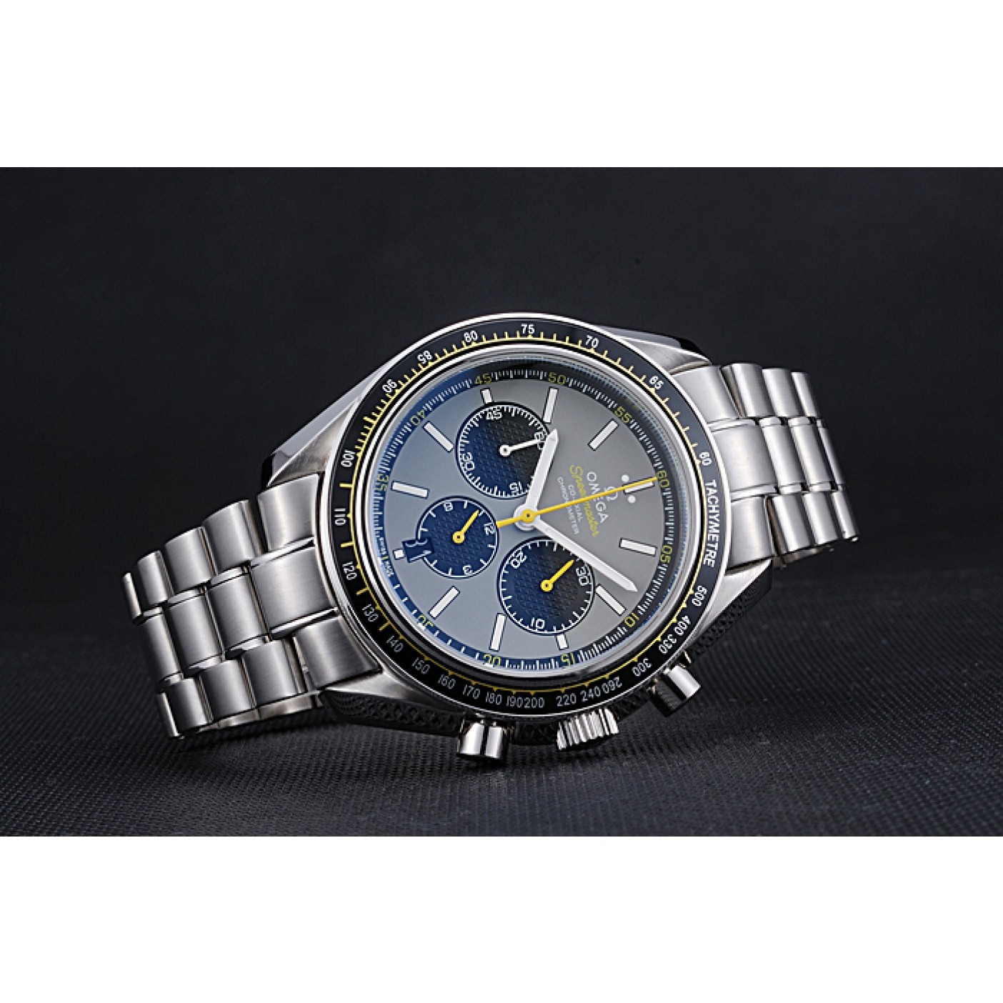 MiroTime Omega Speedmaster White Grey Stainless Steel Strap 622051