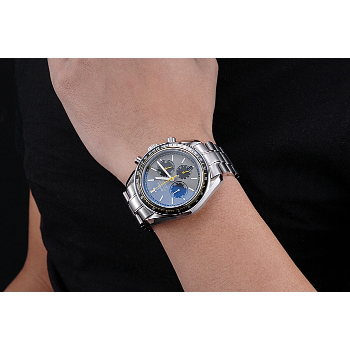 MiroTime Omega Speedmaster White Grey Stainless Steel Strap 622051