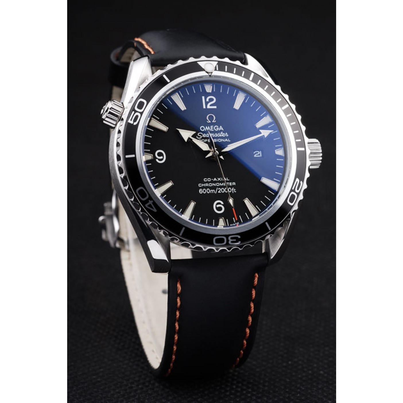 MiroTime Omega Swiss Seamaster Planet Ocean Black Case Black Dial