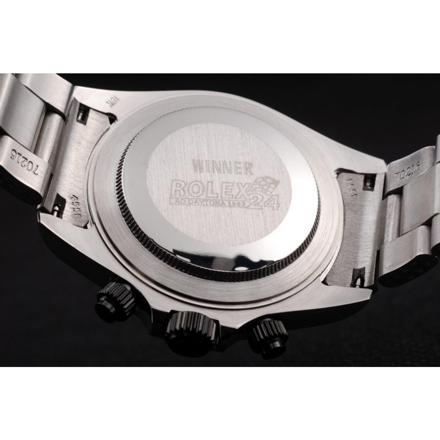 MiroTime Rolex Daytona Stainless Steel Black Enameled Black Dial