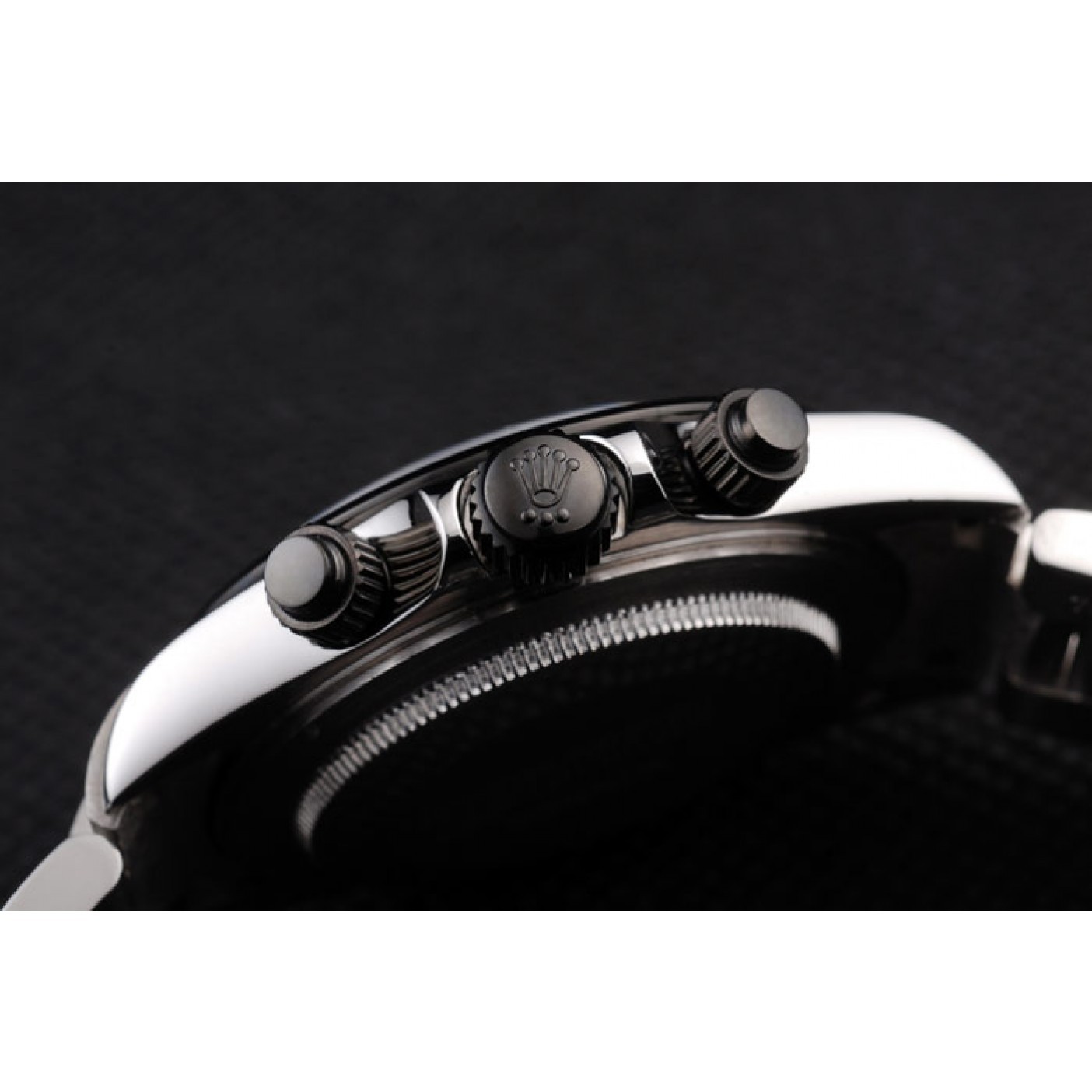 MiroTime Rolex Daytona Stainless Steel Black Enameled Black Dial