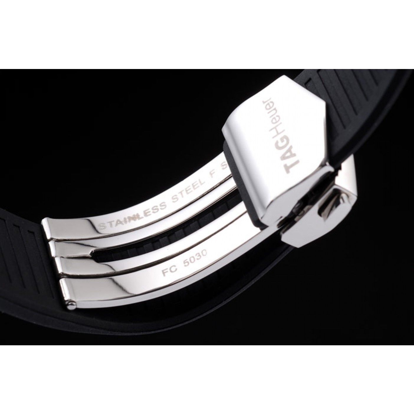 MiroTime Tag Heuer Swiss SLR Tachymeter Bezel Black Rubber Strap White Dial