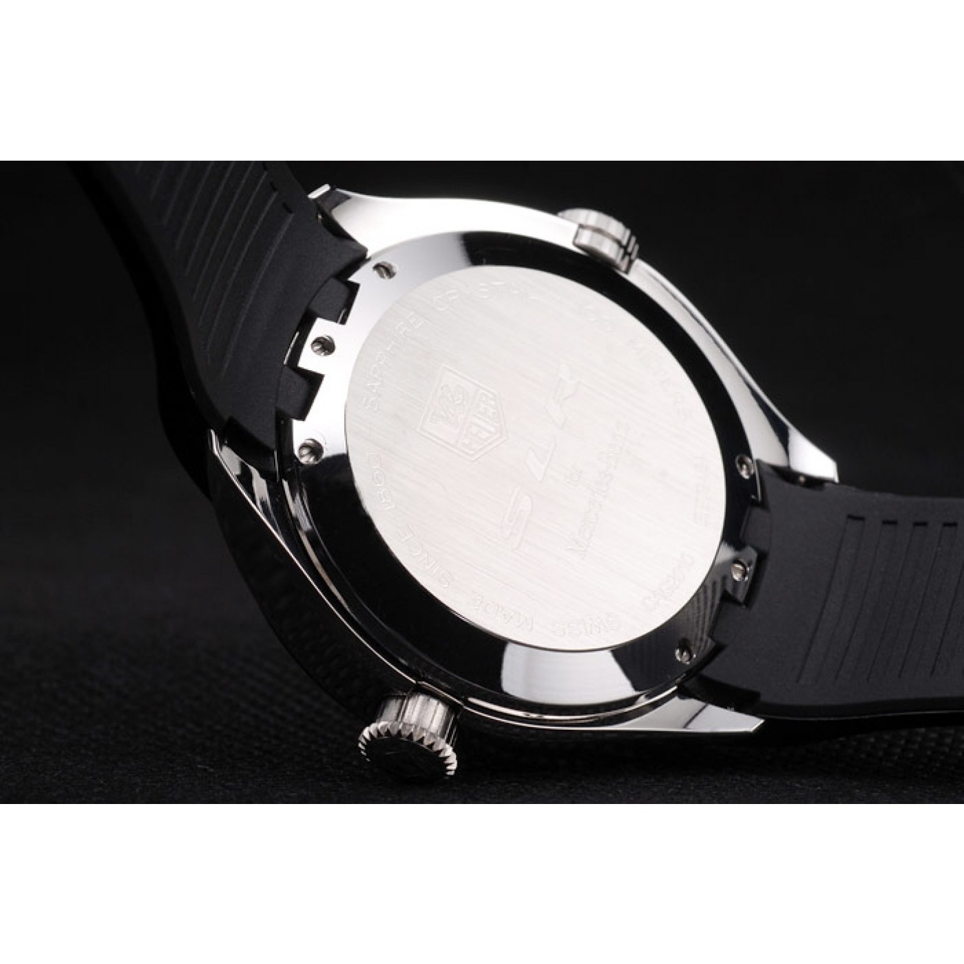 MiroTime Tag Heuer Swiss SLR Tachymeter Bezel Black Rubber Strap White Dial