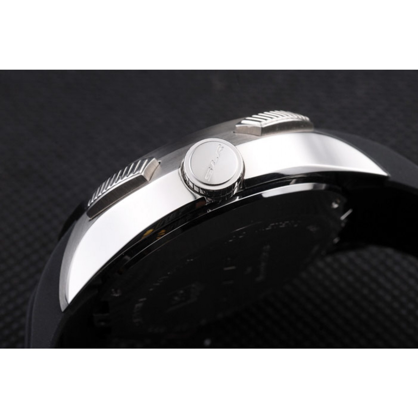 MiroTime Tag Heuer Swiss SLR Tachymeter Bezel Black Rubber Strap White Dial