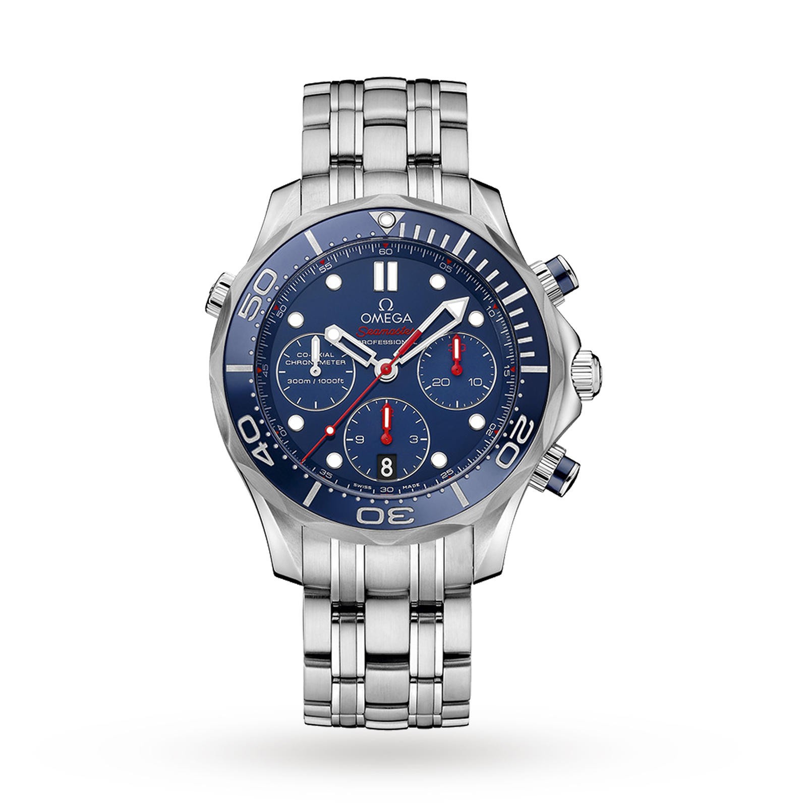 MiroTime Swiss Omega Seamaster Diver 300m Co-Axial 44mm Mens Watch O21230445003001