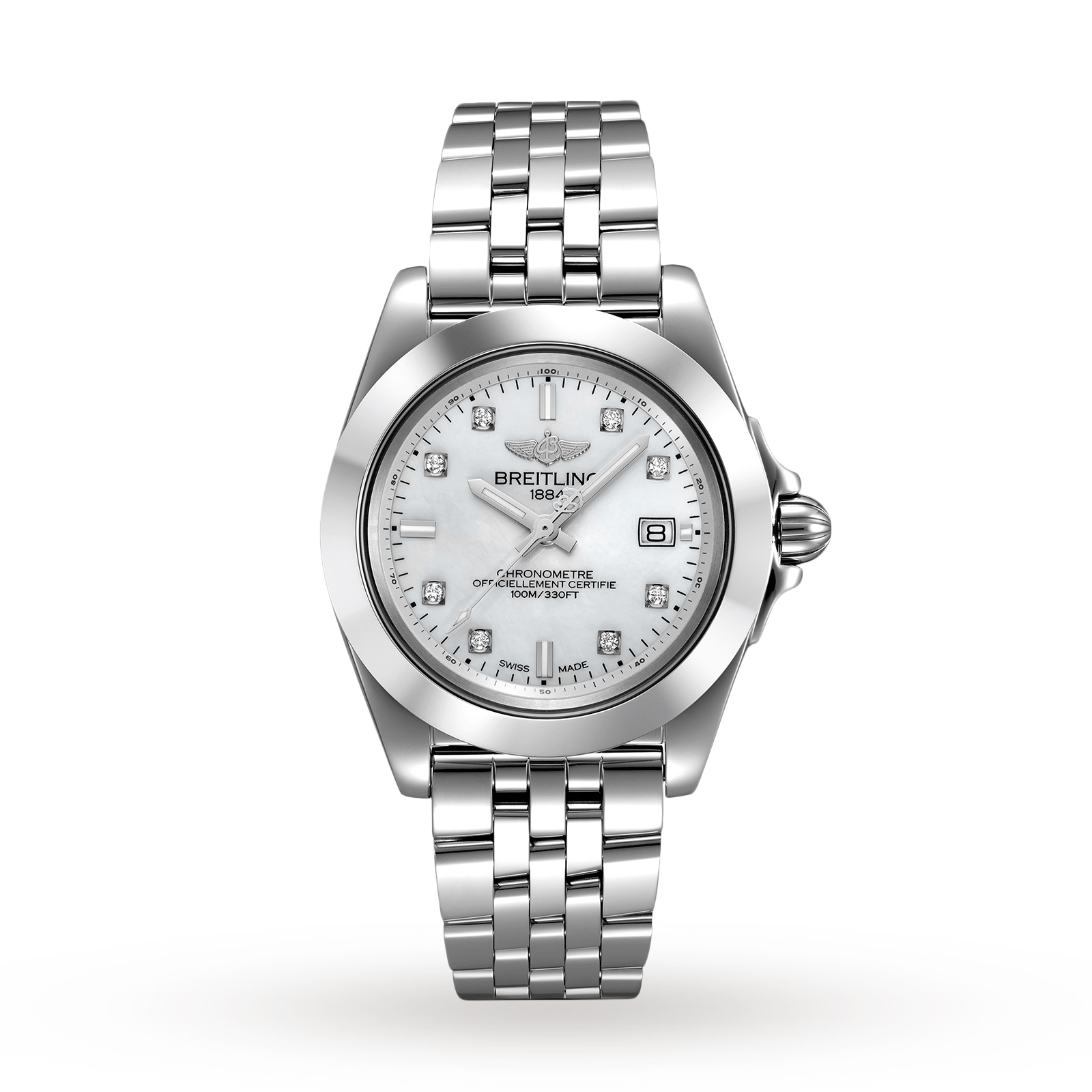 MiroTime Swiss Breitling Galactic 32 Sleek Steel W71330121A1A1