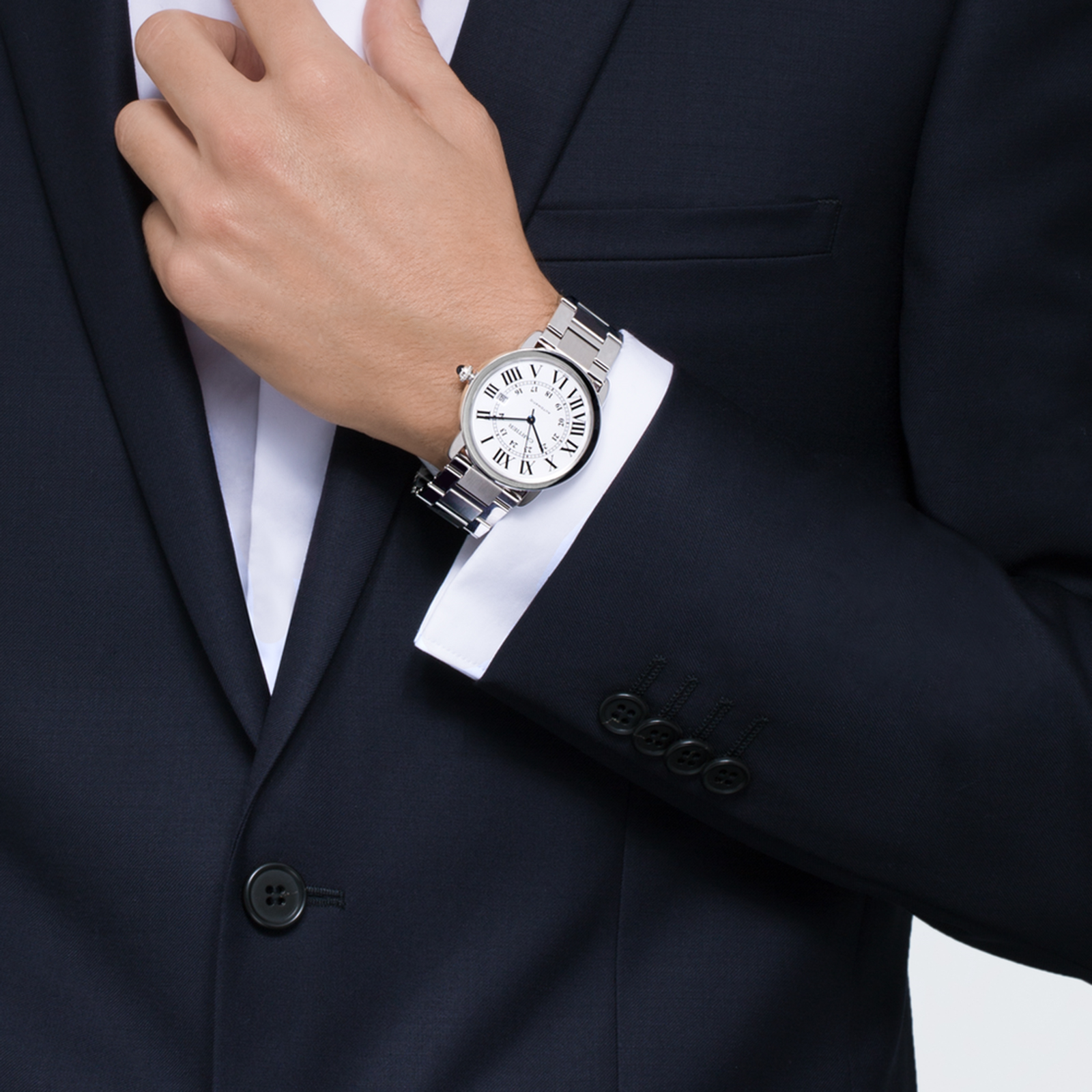 MiroTime Swiss Ronde Solo de Cartier watch, 42 mm, steel
