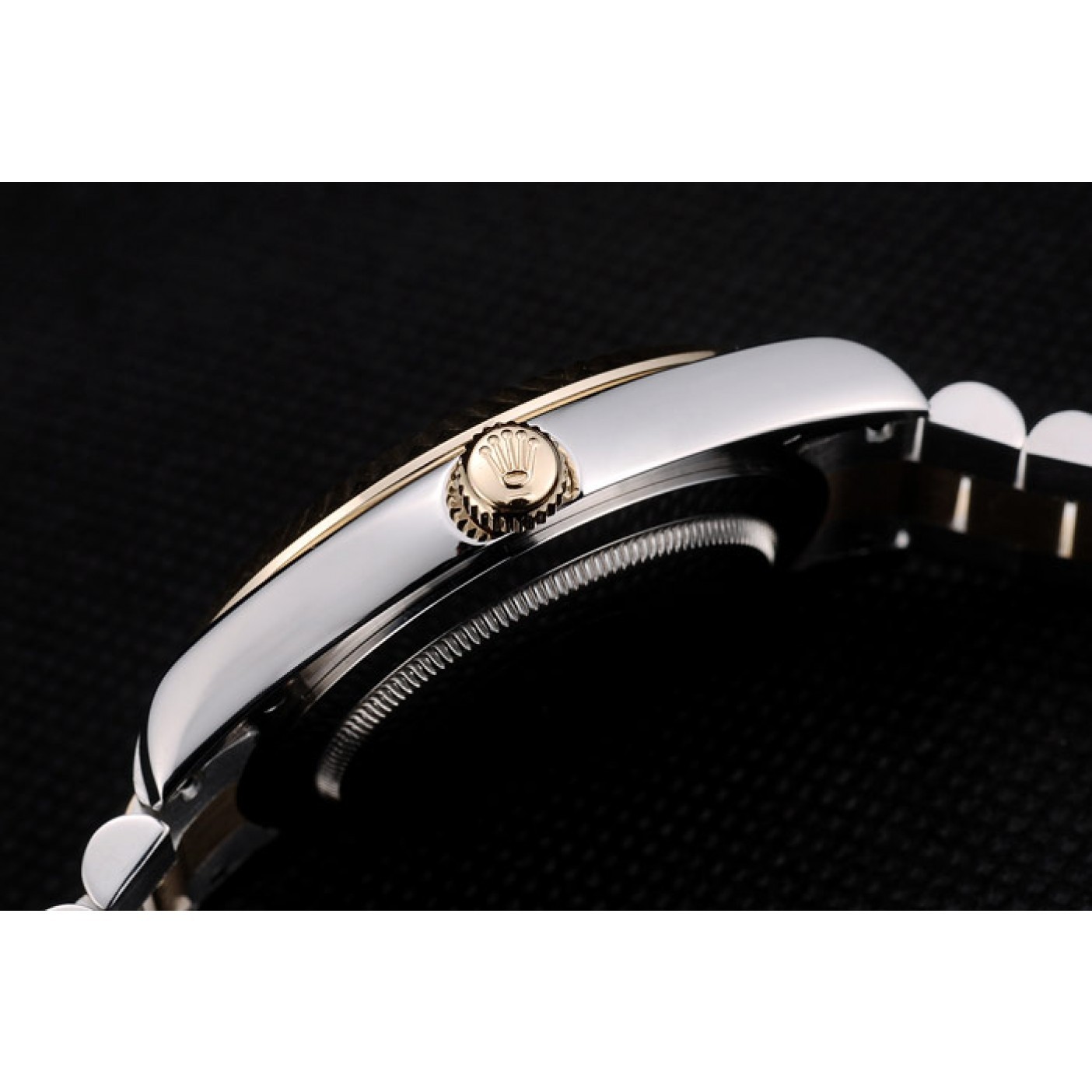 MiroTime Rolex Swiss DayDate Gold Stainless Steel Ribbed Bezel Grey Dial 41909