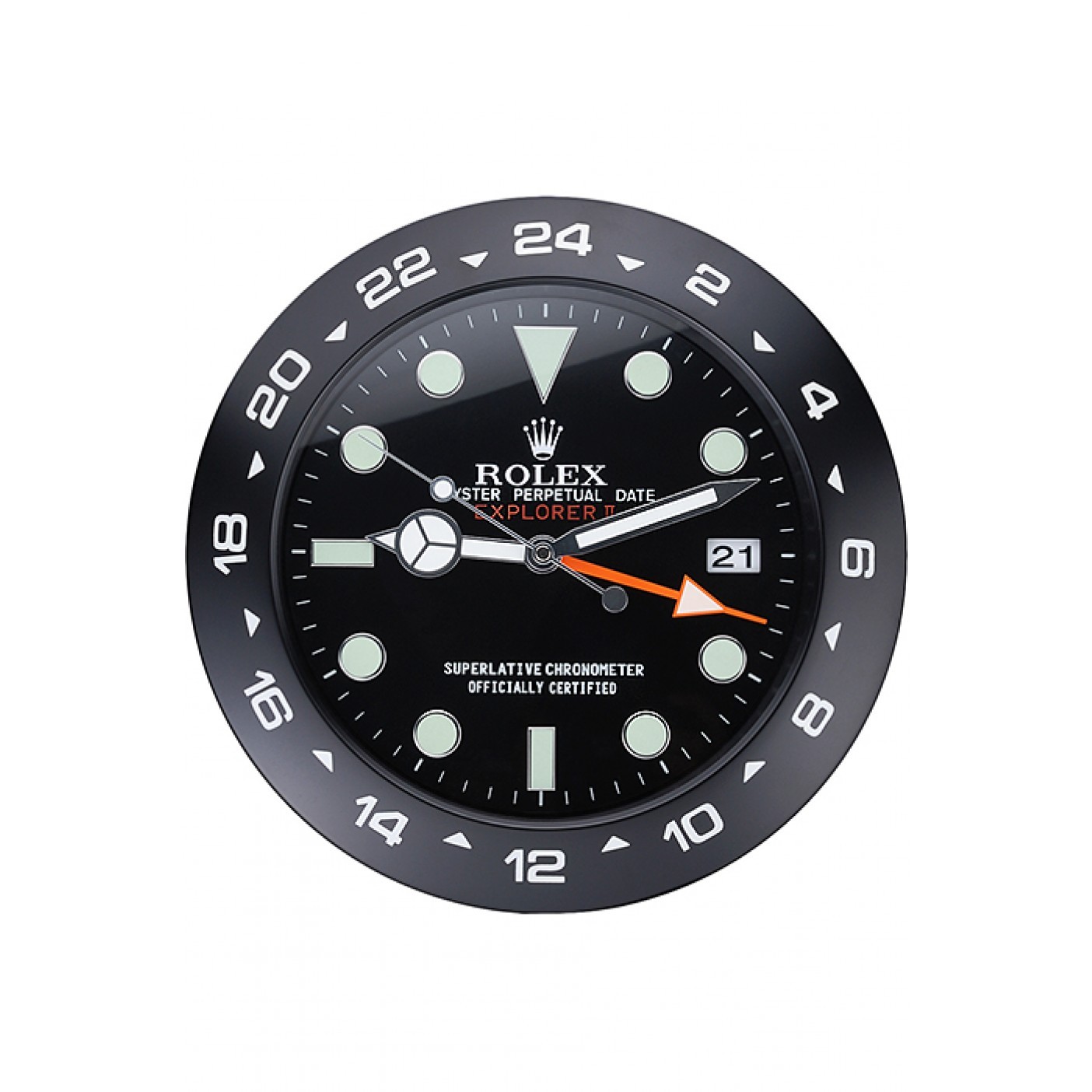 MiroTime Rolex Explorer II Wall Clock Black 622477