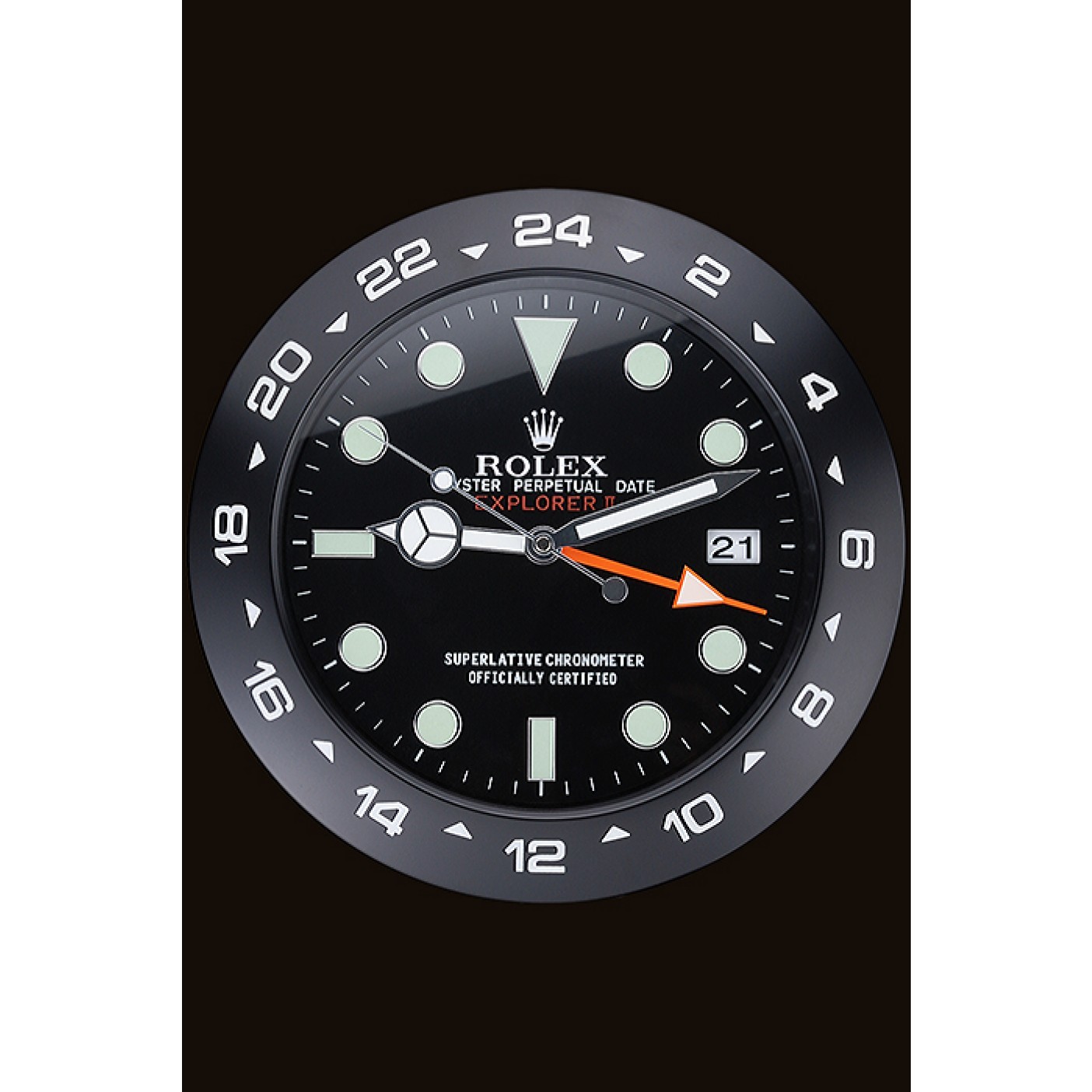 MiroTime Rolex Explorer II Wall Clock Black 622477