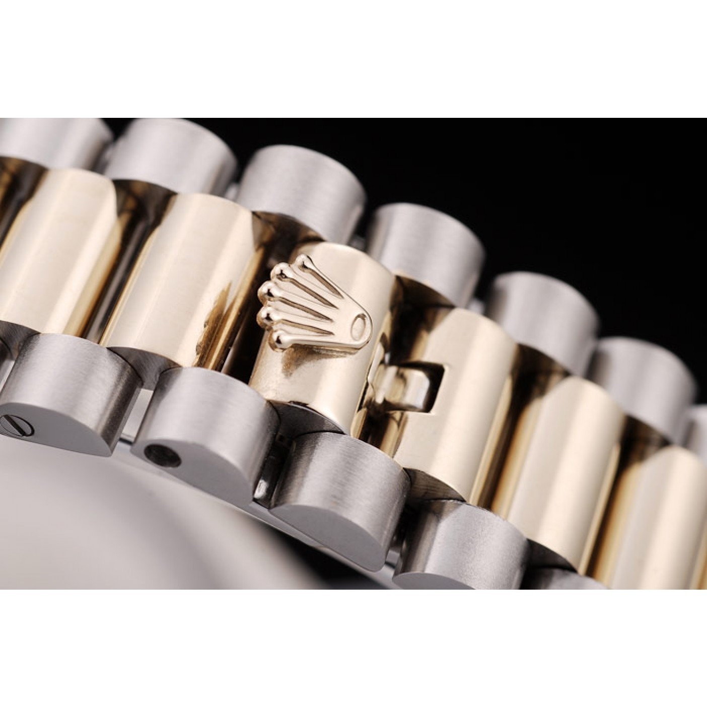 MiroTime Rolex DateJust Gold Ribbed Pattern Bezel Brown Dial