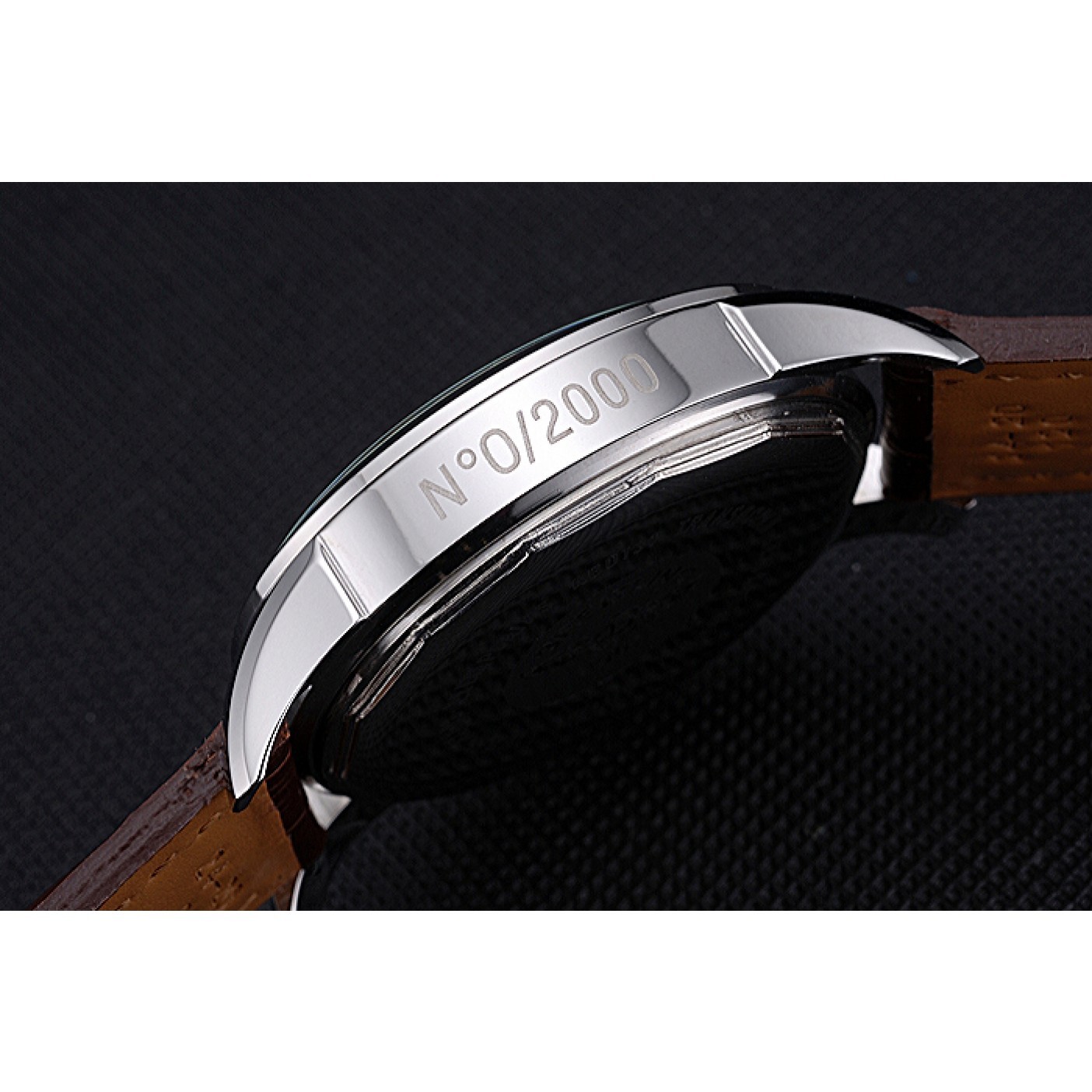MiroTime Breitling Transocean Chronograph White Dial Stainless Steel Case Brown Leather Bracelet 622243
