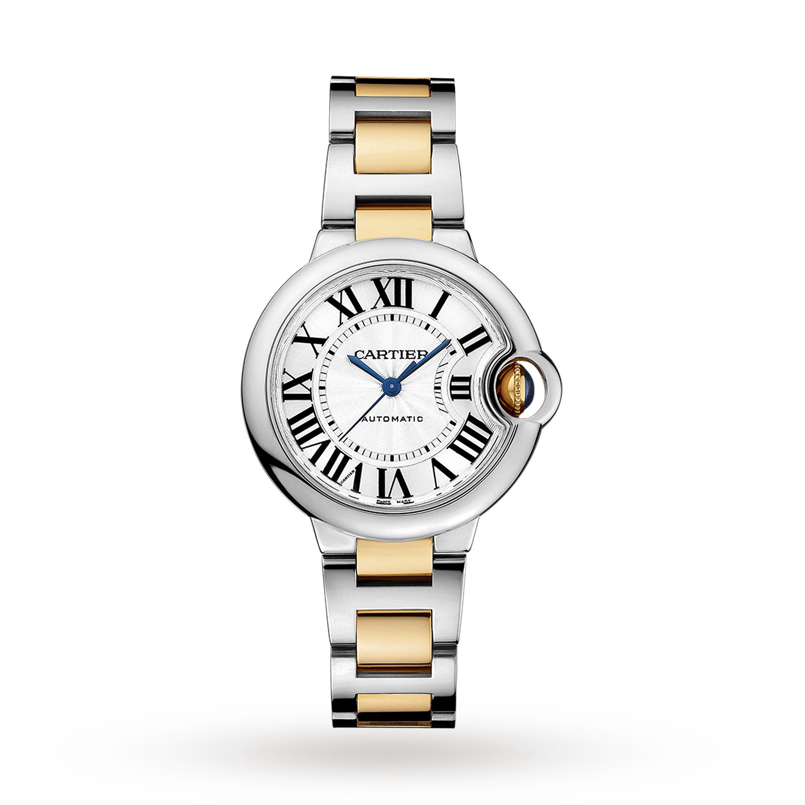 MiroTime Swiss Ballon Bleu de Cartier watch, 33 mm, 18K yellow gold, steel
