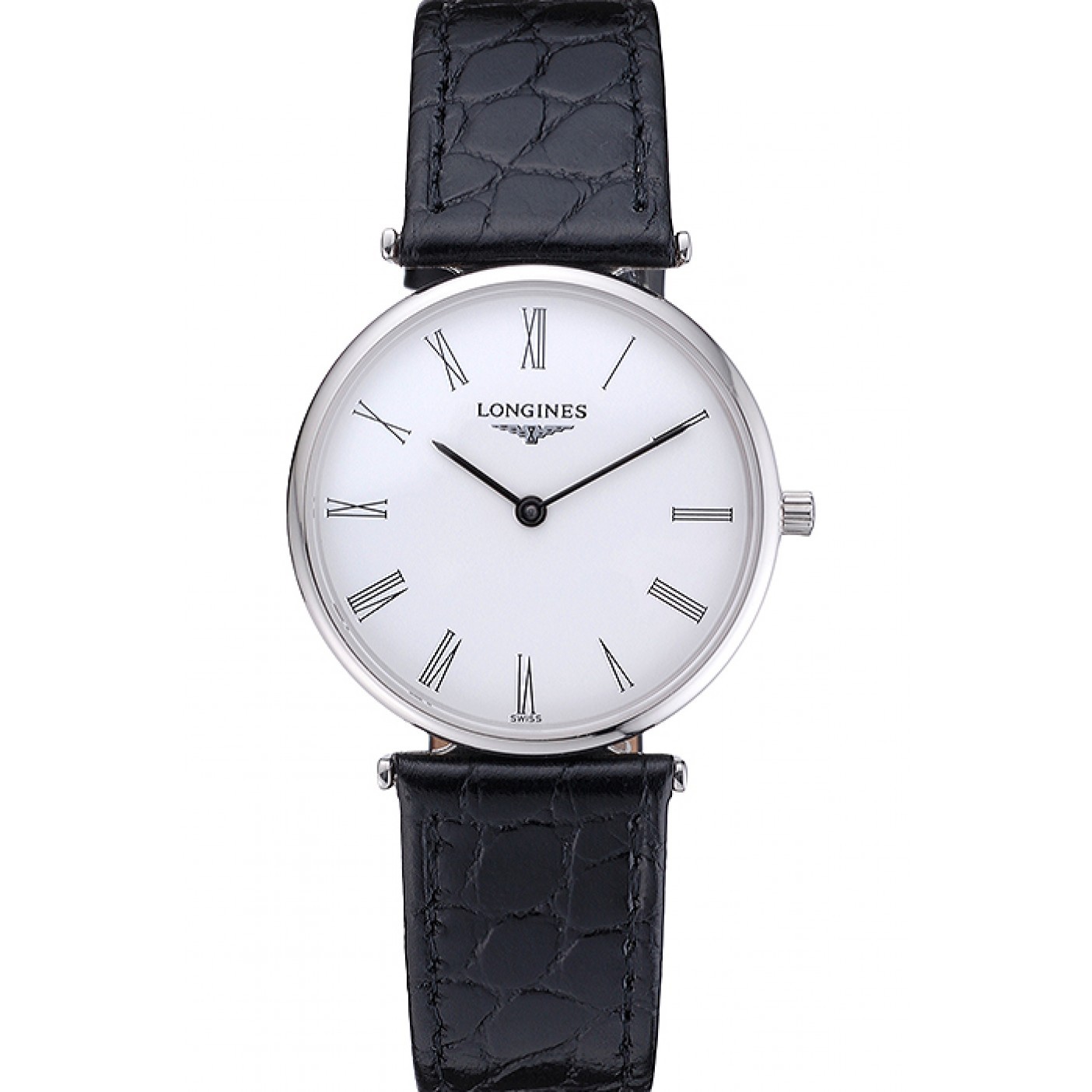 MiroTime Longines La Grande Classique White Dial Black Leather Band Homme 622127