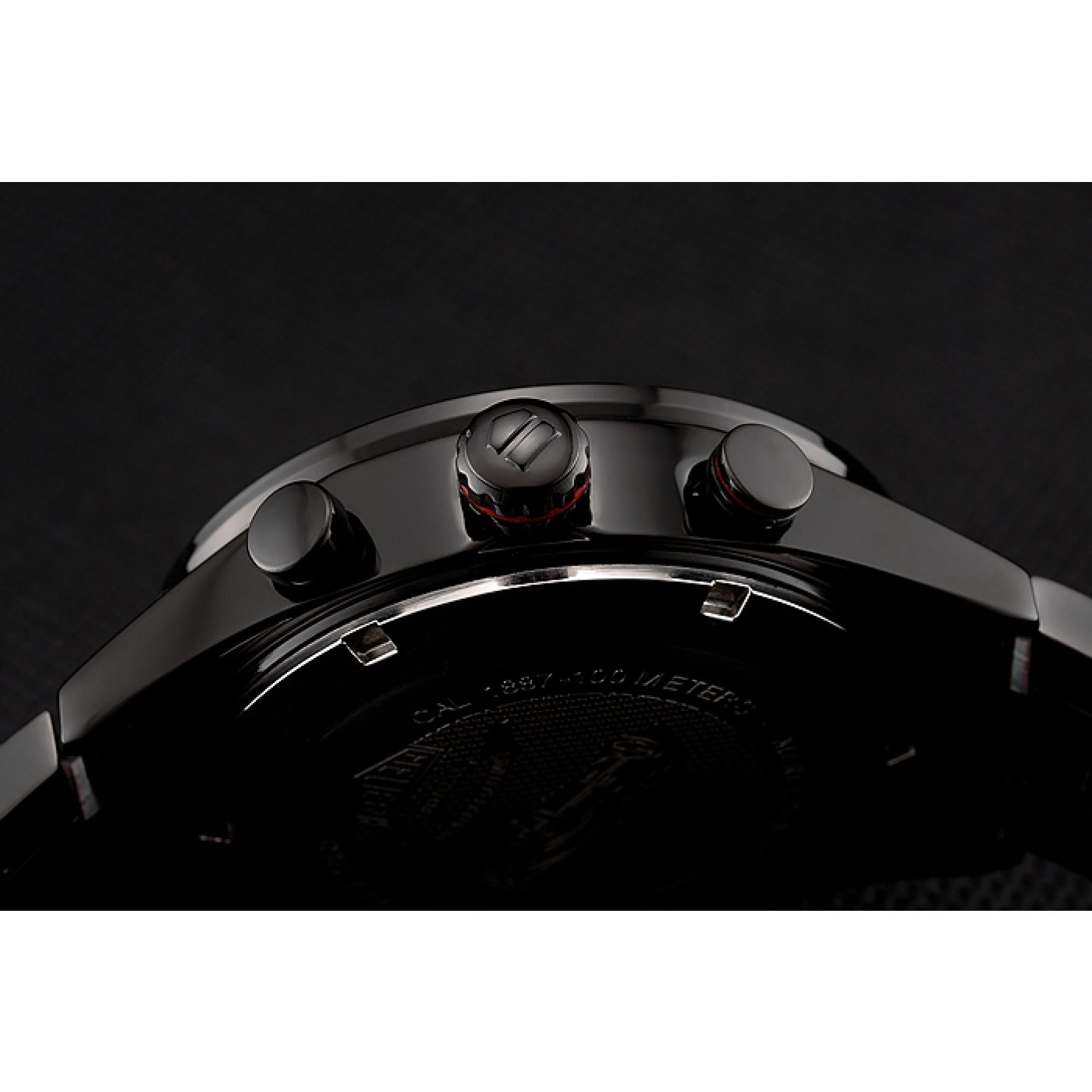 MiroTime Tag Heuer Carrera Ion Plated Stainless Steel Bracelet Black Dial 801445
