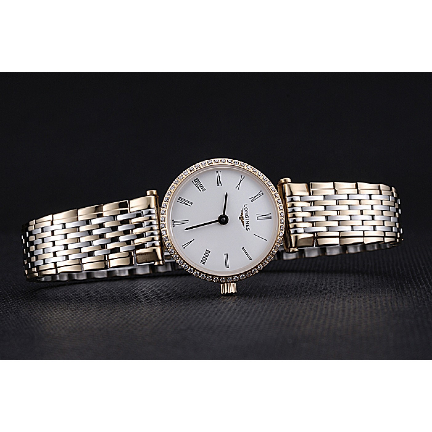 MiroTime Longines La Grande Classique Two Tone Band White Dial Diamond Bezel Femme 622104
