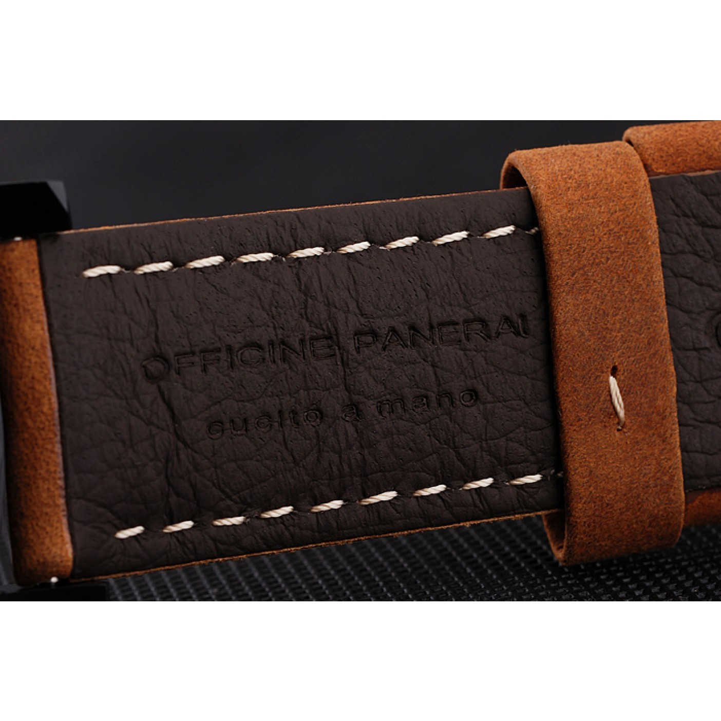 MiroTime Swiss Panerai Luminor 1950 Brown Dial Black PVD Case Brown Suede Leather Strap 1453848