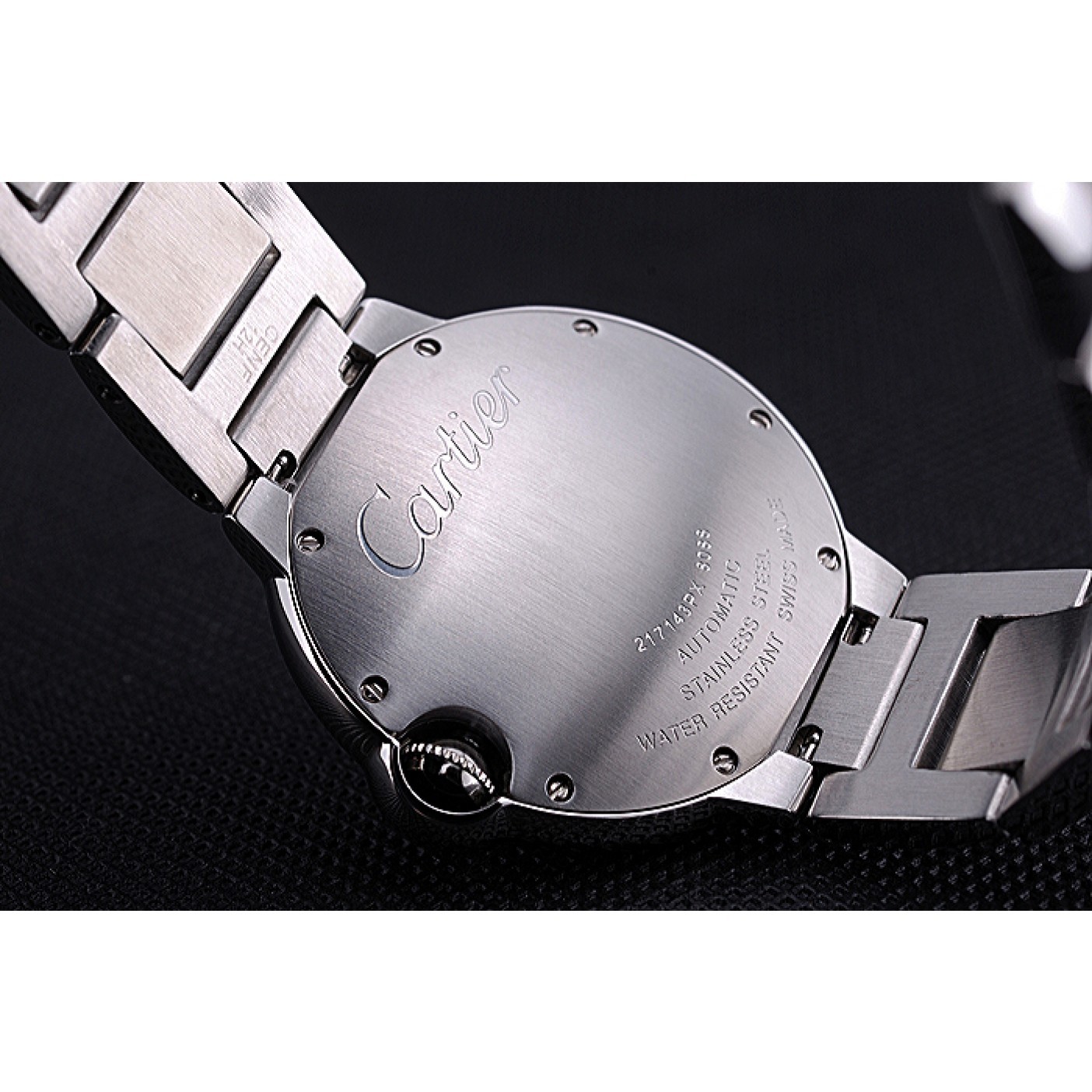 MiroTime Swiss Cartier Ballon Bleu de Cartier White Dial Roman Numerals Stainless Steel Bracelet 622555