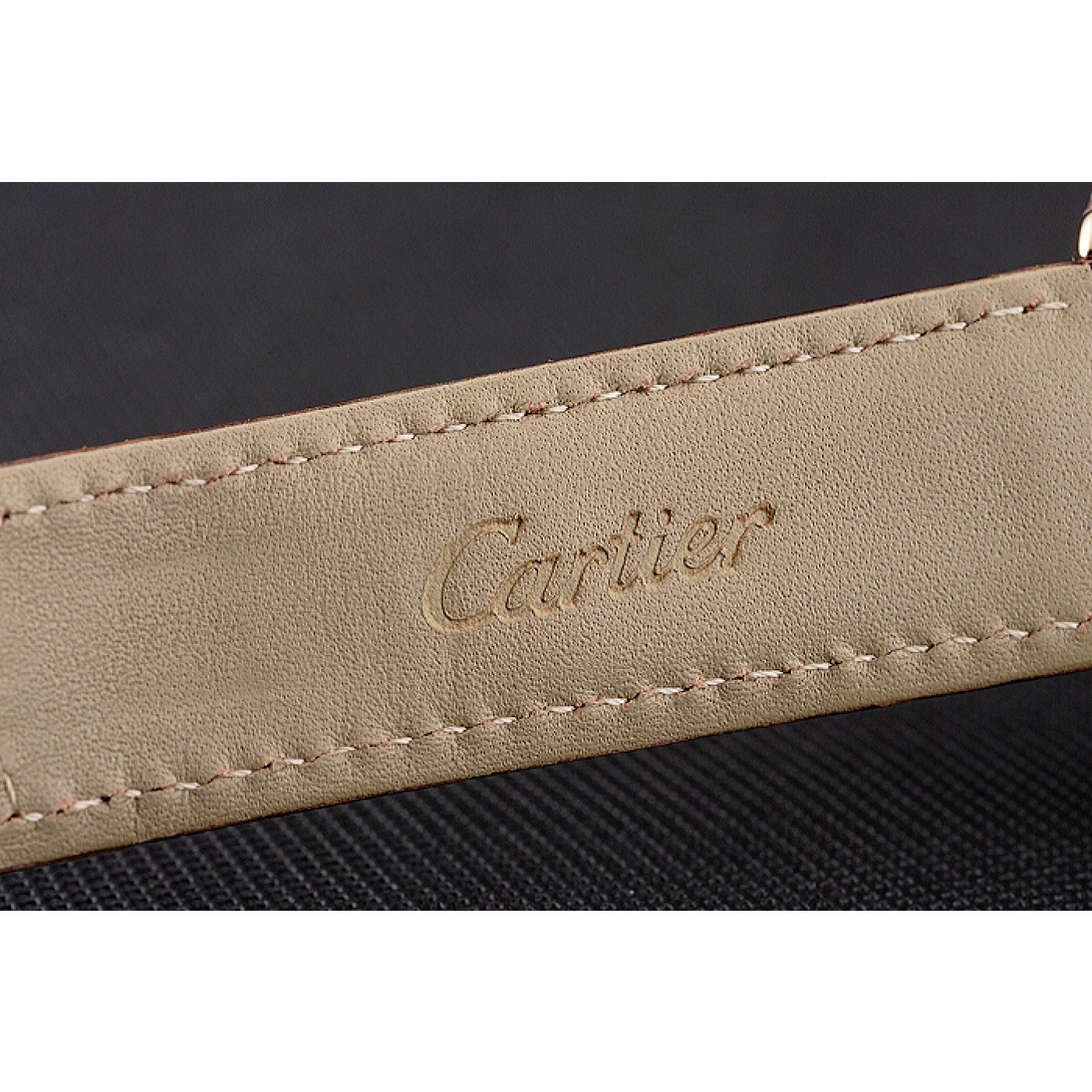 MiroTime Cartier Ronde Solo Brown Dial Diamond Hour Marks And Bezel Rose Gold Case Brown Leather Strap
