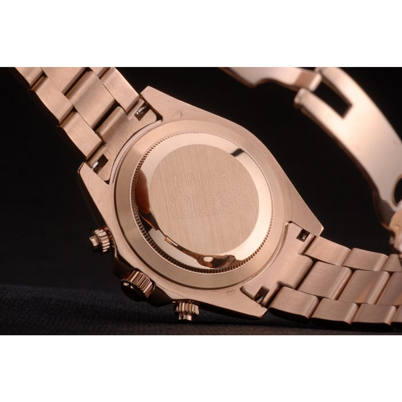 MiroTime Rolex Daytona Ion Plated Tachymeter Rose Gold Strap Rose Gold Dial 80244