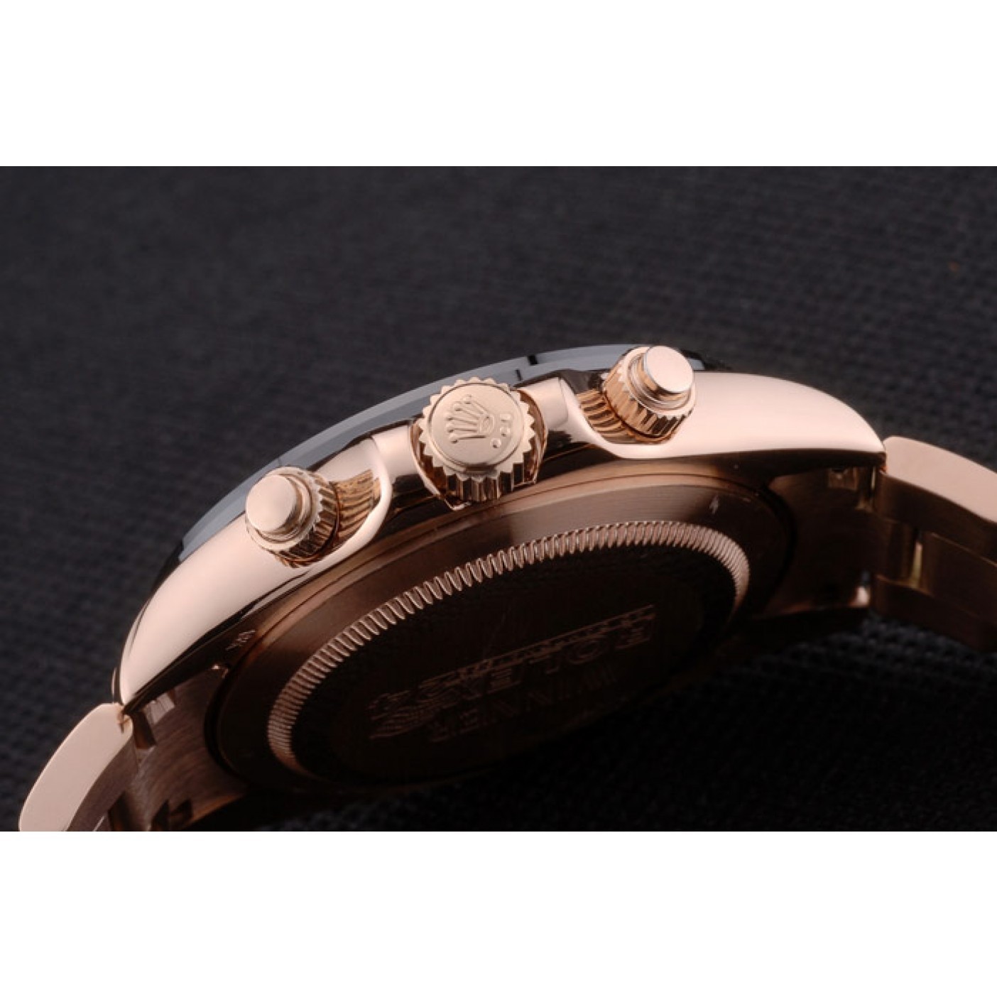MiroTime Rolex Daytona Ion Plated Tachymeter Rose Gold Strap Rose Gold Dial 80244