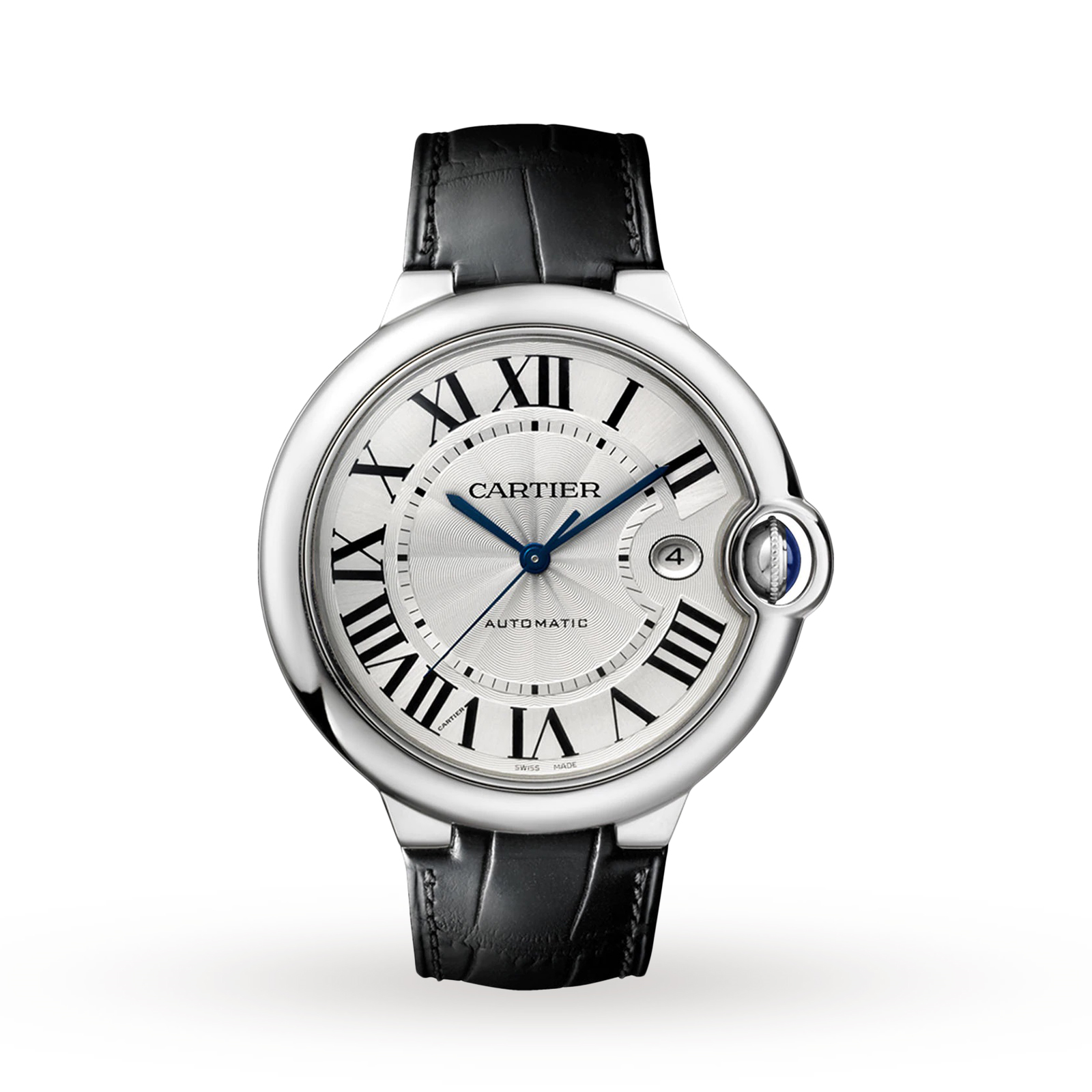 MiroTime Swiss Ballon Bleu de Cartier watch, 42 mm, steel, leather
