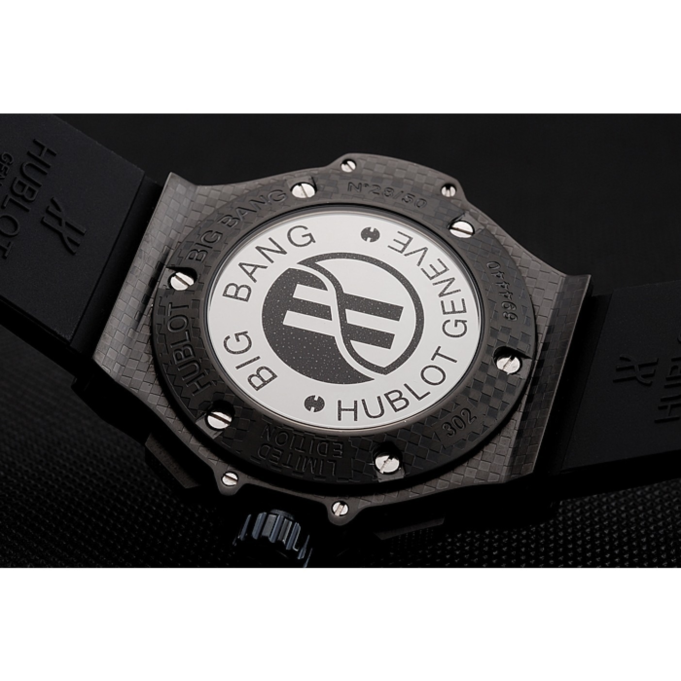 MiroTime Hublot Big Bang Carbon Dial With Blue Markings Carbon Case And Bezel Black Rubber Strap 622774