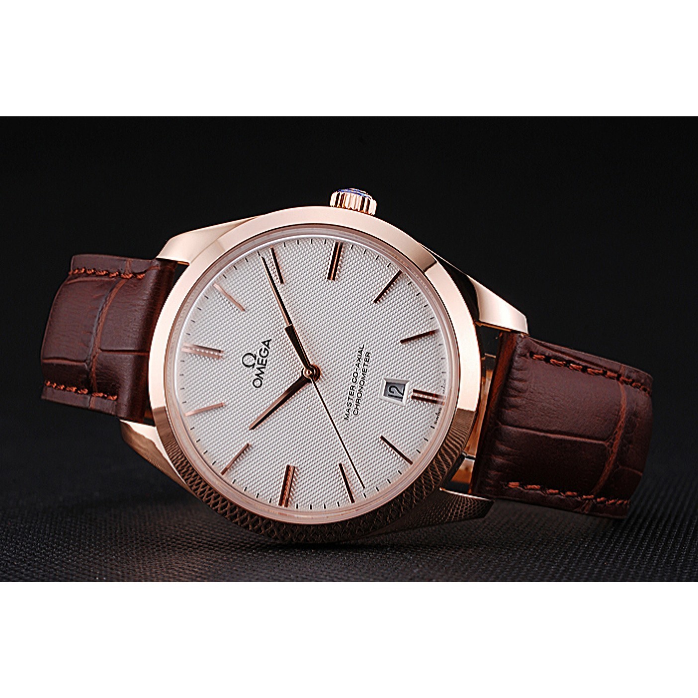 MiroTime Swiss Omega DeVille Tresor White Dial Gold Case Brown Leather Strap 622846