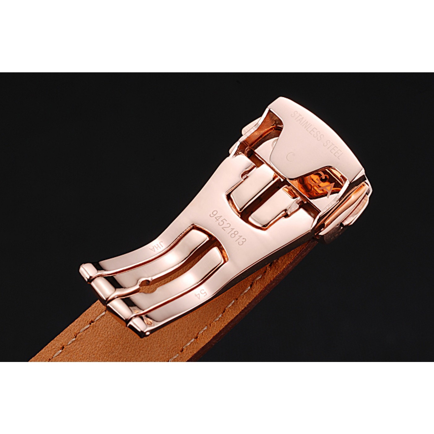 MiroTime Swiss Omega DeVille Tresor White Dial Gold Case Brown Leather Strap 622846