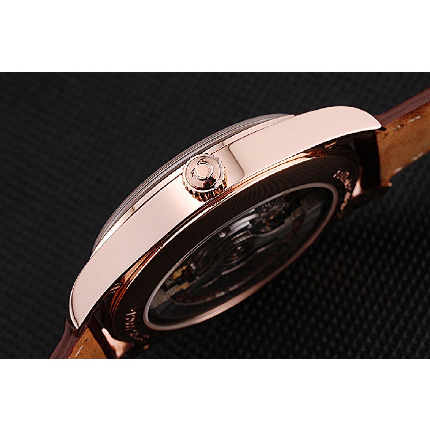 MiroTime Swiss Omega DeVille Tresor White Dial Gold Case Brown Leather Strap 622846