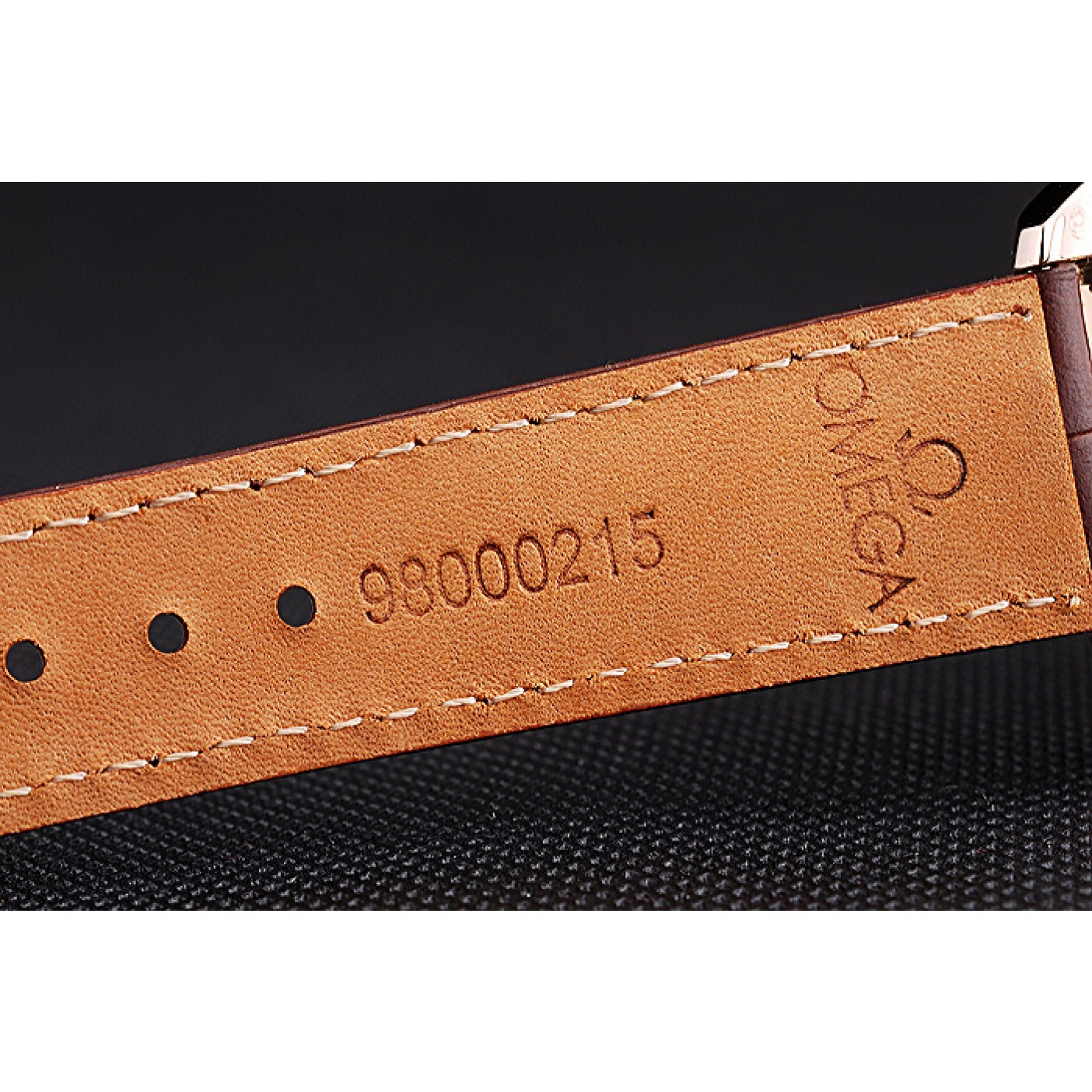 MiroTime Swiss Omega DeVille Tresor White Dial Gold Case Brown Leather Strap 622846