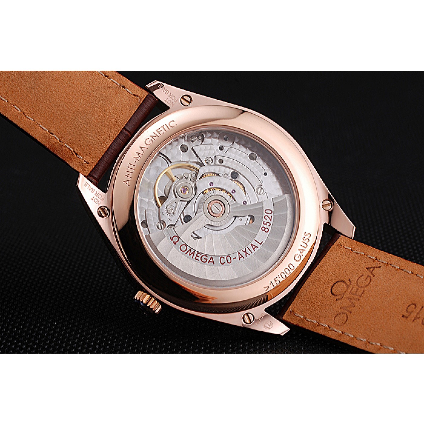 MiroTime Swiss Omega DeVille Tresor White Dial Gold Case Brown Leather Strap 622846