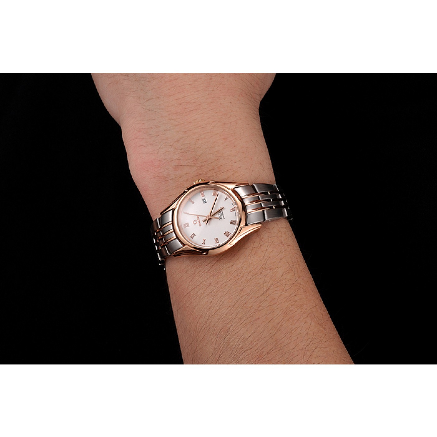 MiroTime Omega De Ville Ladies White Dial Rose Gold Case Two Tone Bracelet 1453782