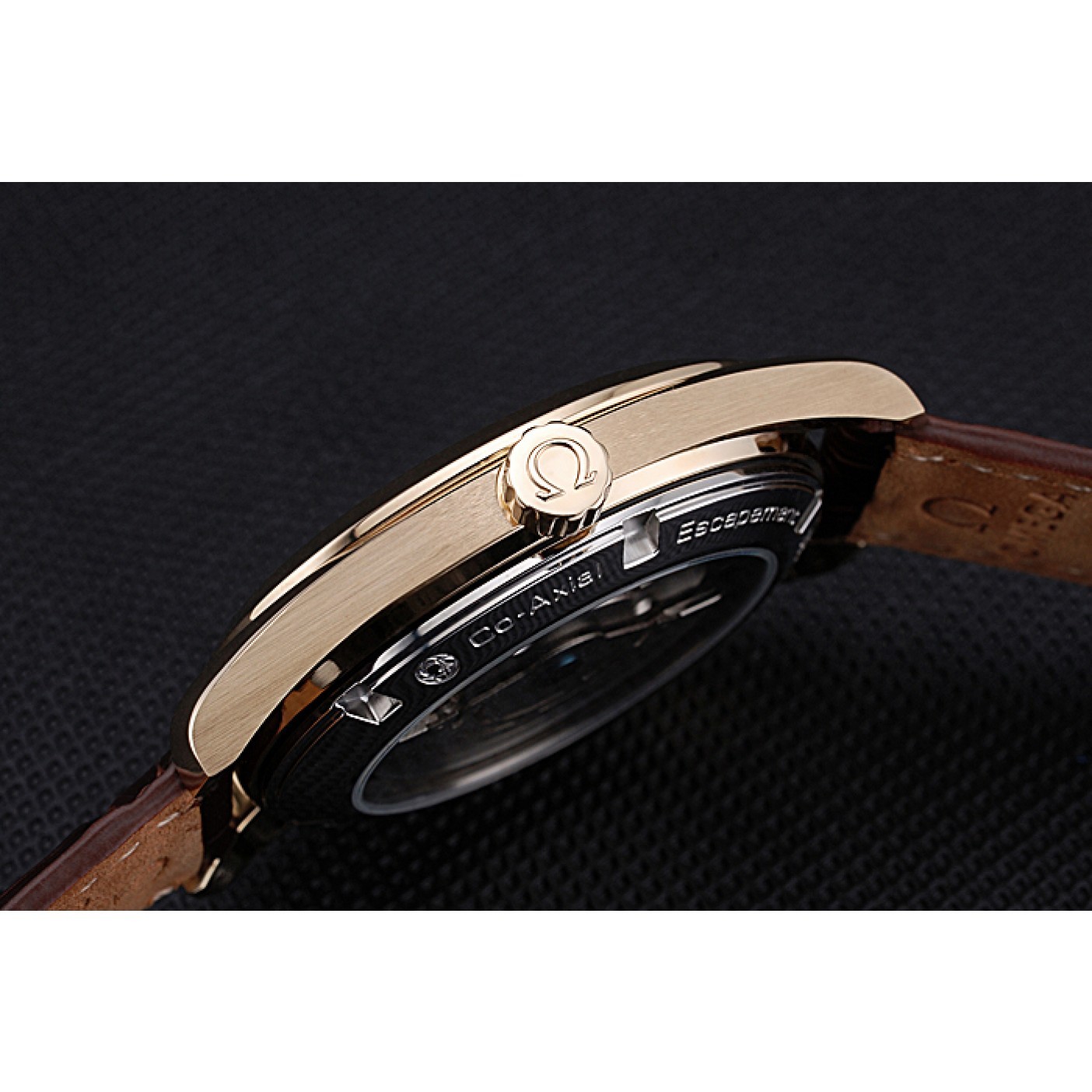 MiroTime Omega Seamaster Planet Ocean GMT White Dial Gold Case Brown Leather Band 622399