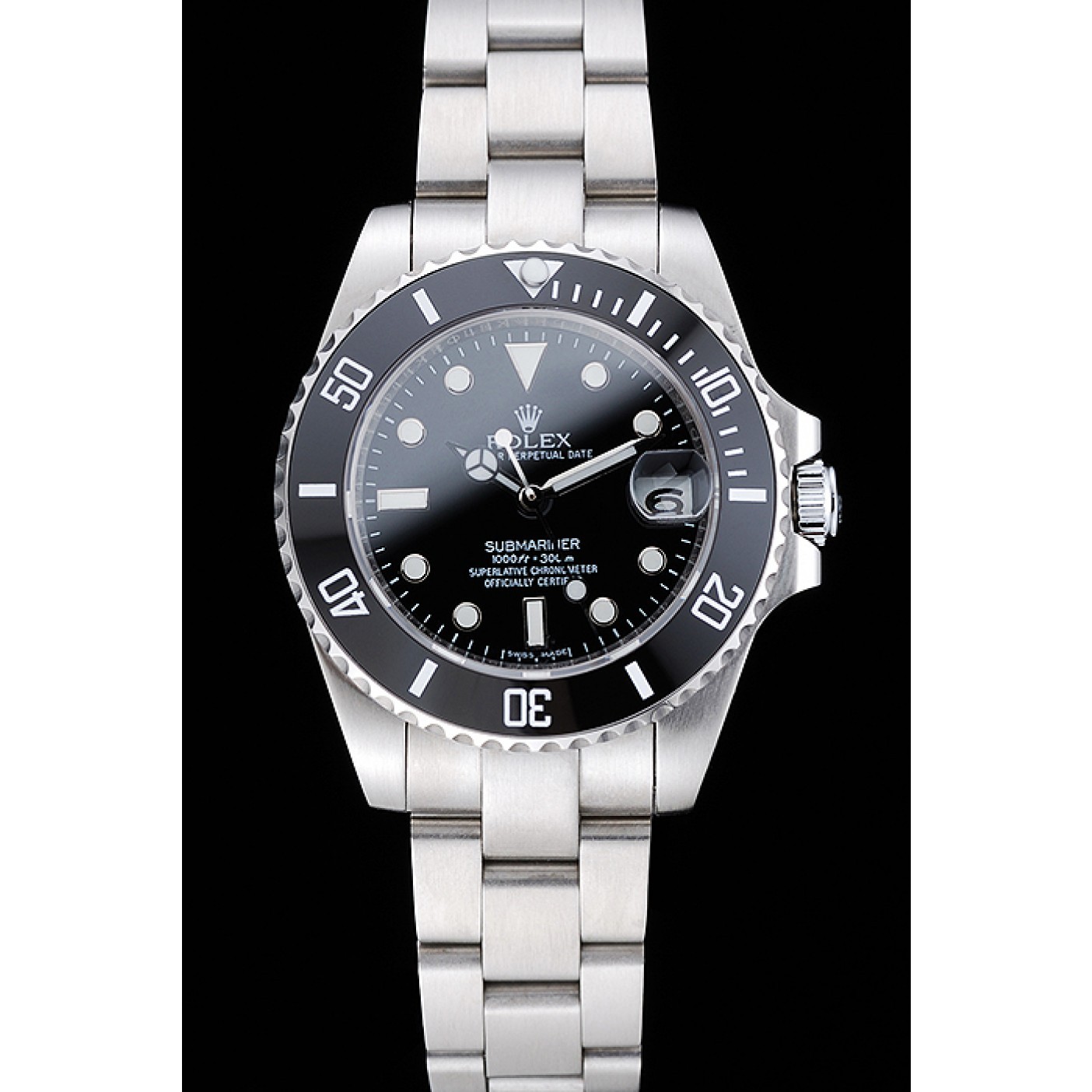 MiroTime Rolex Submariner Date Black Dial Stainless Steel Bracelet 1454153