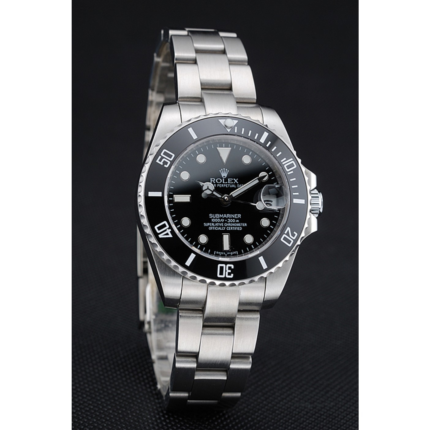 MiroTime Rolex Submariner Date Black Dial Stainless Steel Bracelet 1454153
