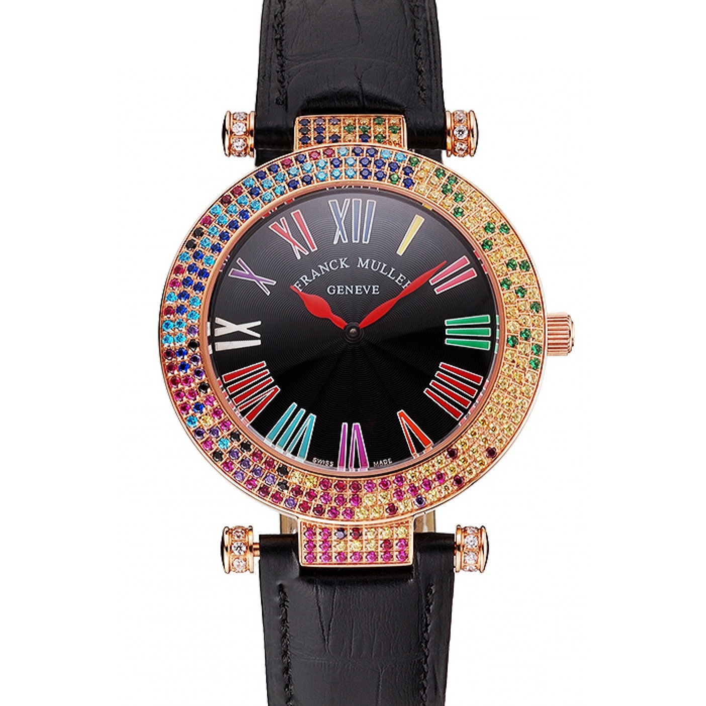 MiroTime Franck Muller Double Mistery 4 Saisons Black Dial Rose Gold Case Black Leather Strap