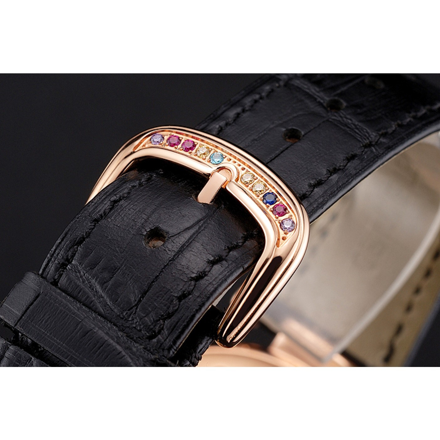 MiroTime Franck Muller Double Mistery 4 Saisons Black Dial Rose Gold Case Black Leather Strap